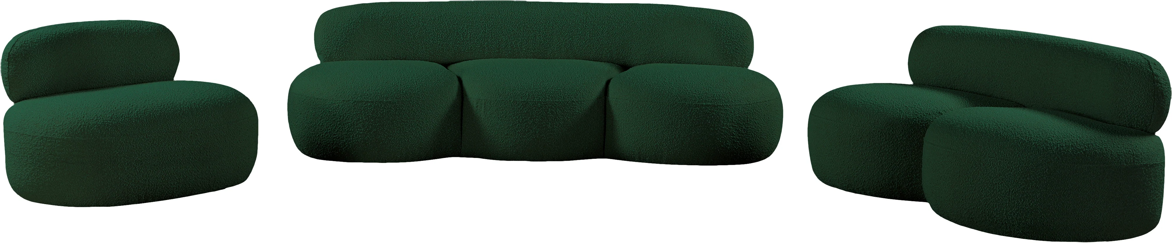 Milan Green Boucle Fabric Loveseat L - Image 16