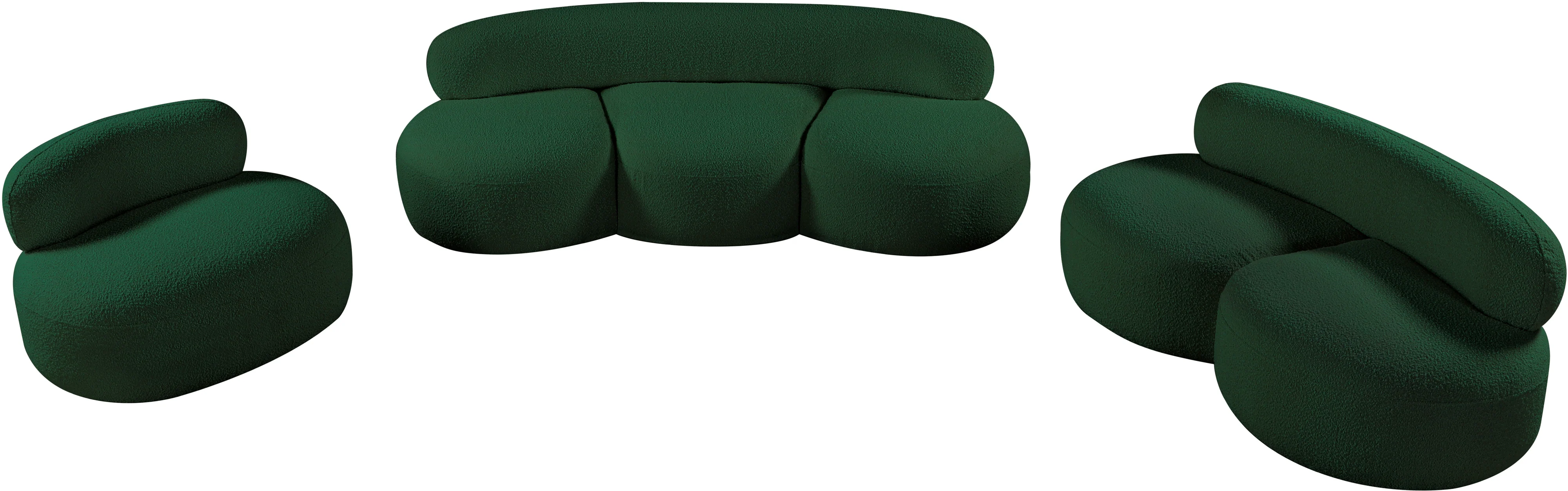 Milan Green Boucle Fabric Loveseat L - Image 18