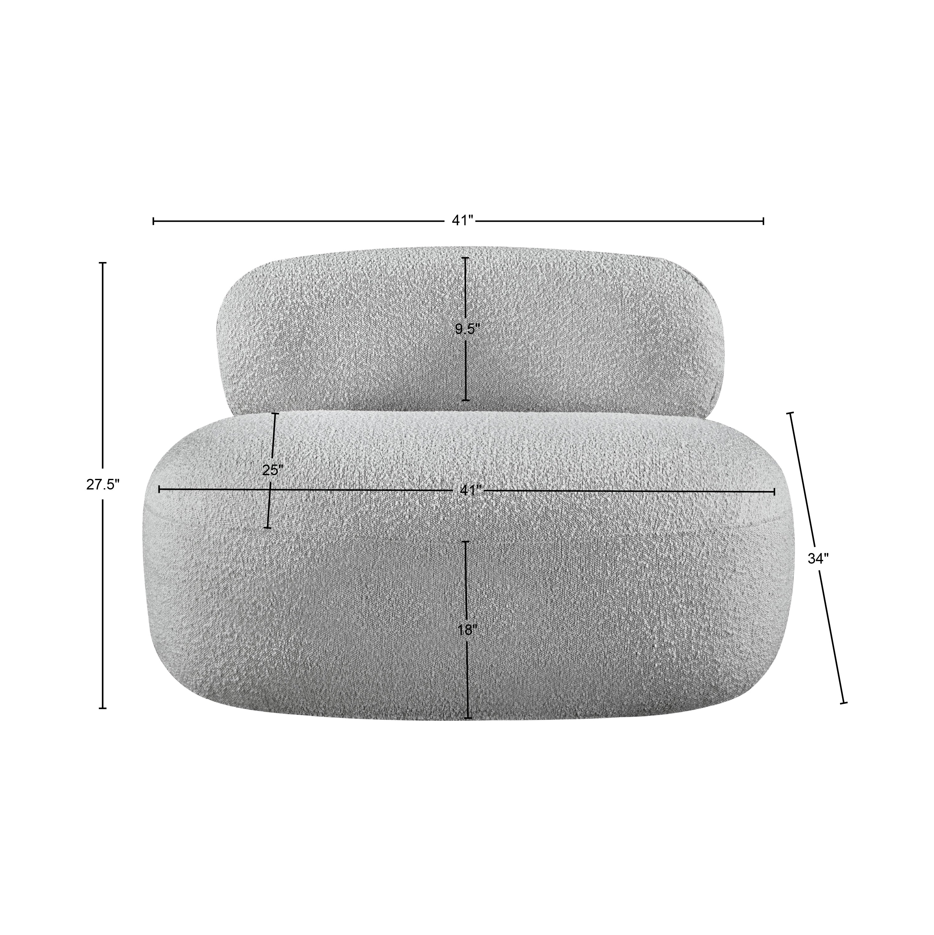 Milan Grey Boucle Fabric Chair C - Image 20