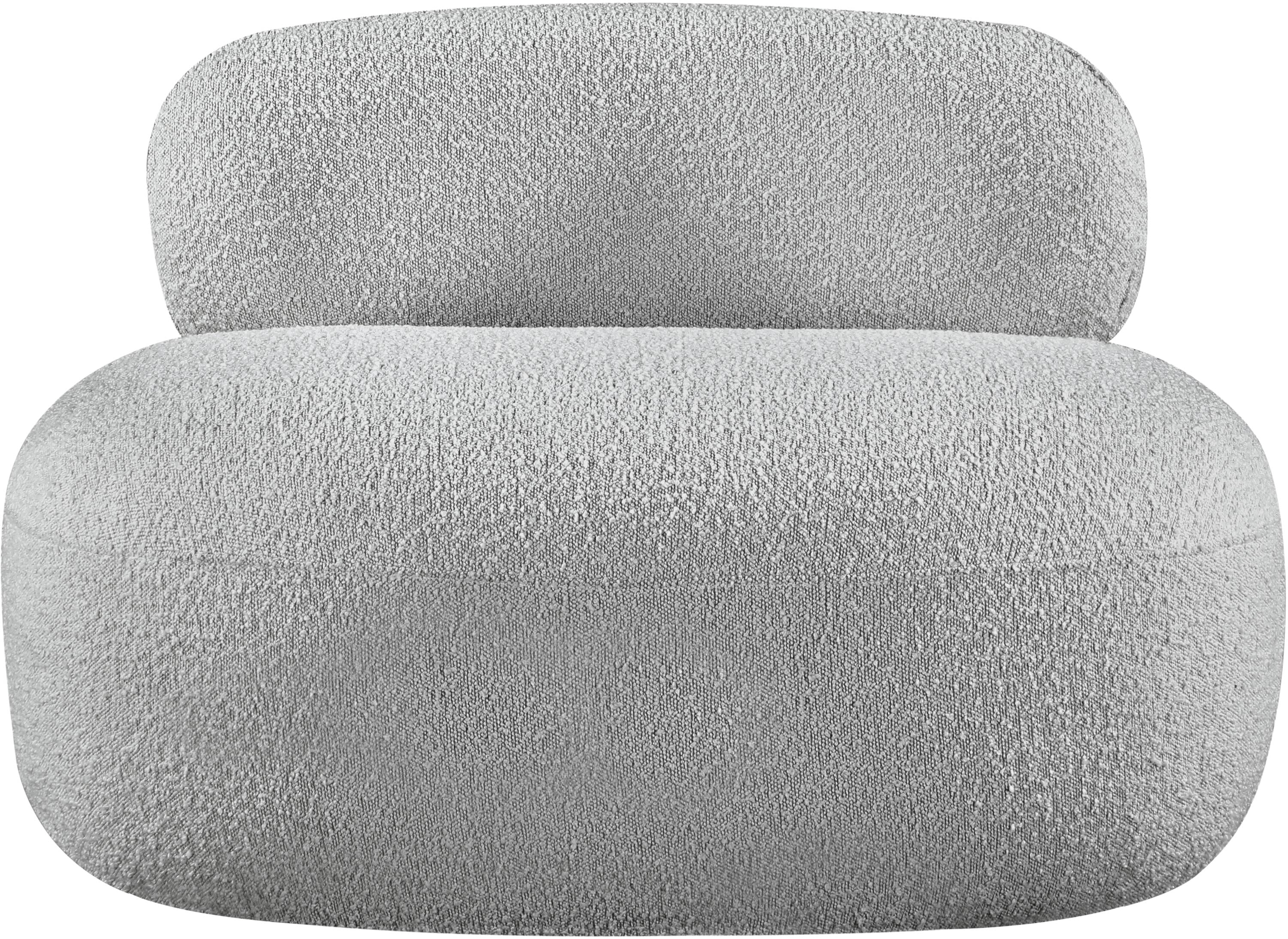 Milan Grey Boucle Fabric Chair C - Image 5