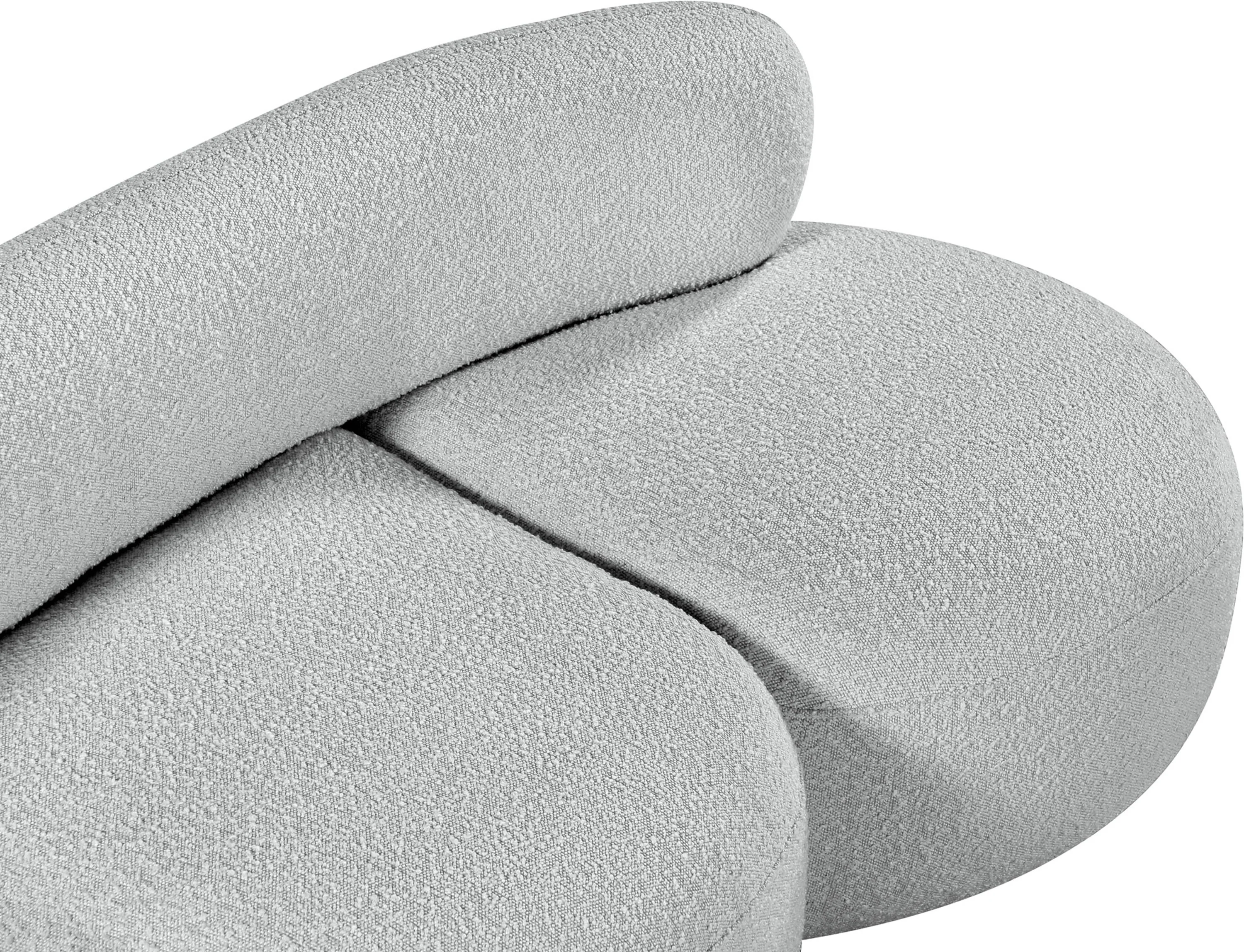 Milan Grey Boucle Fabric Loveseat L - Image 14