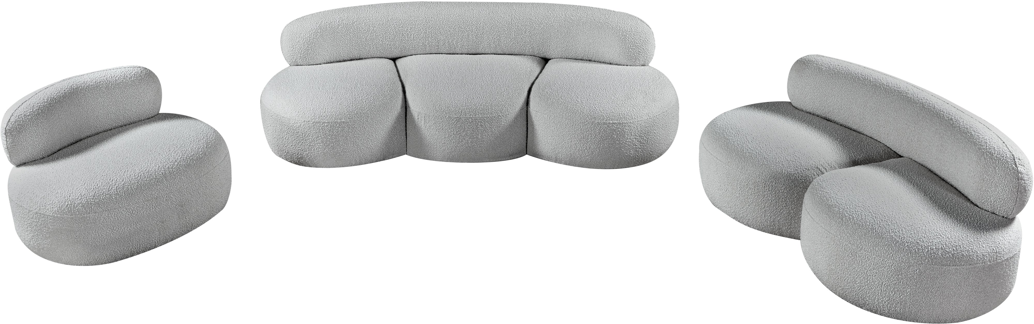 Milan Grey Boucle Fabric Loveseat L - Image 18