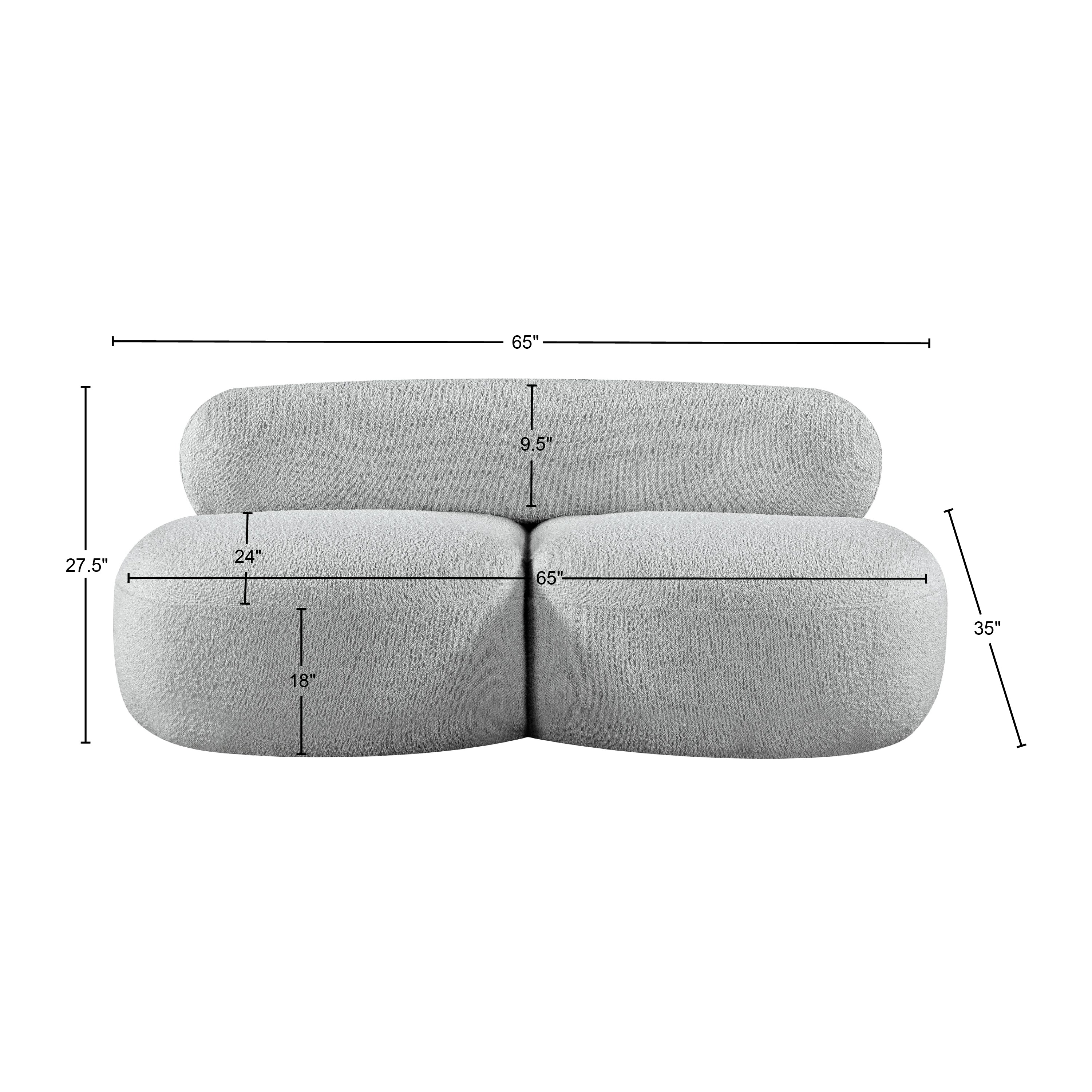 Milan Grey Boucle Fabric Loveseat L - Image 19