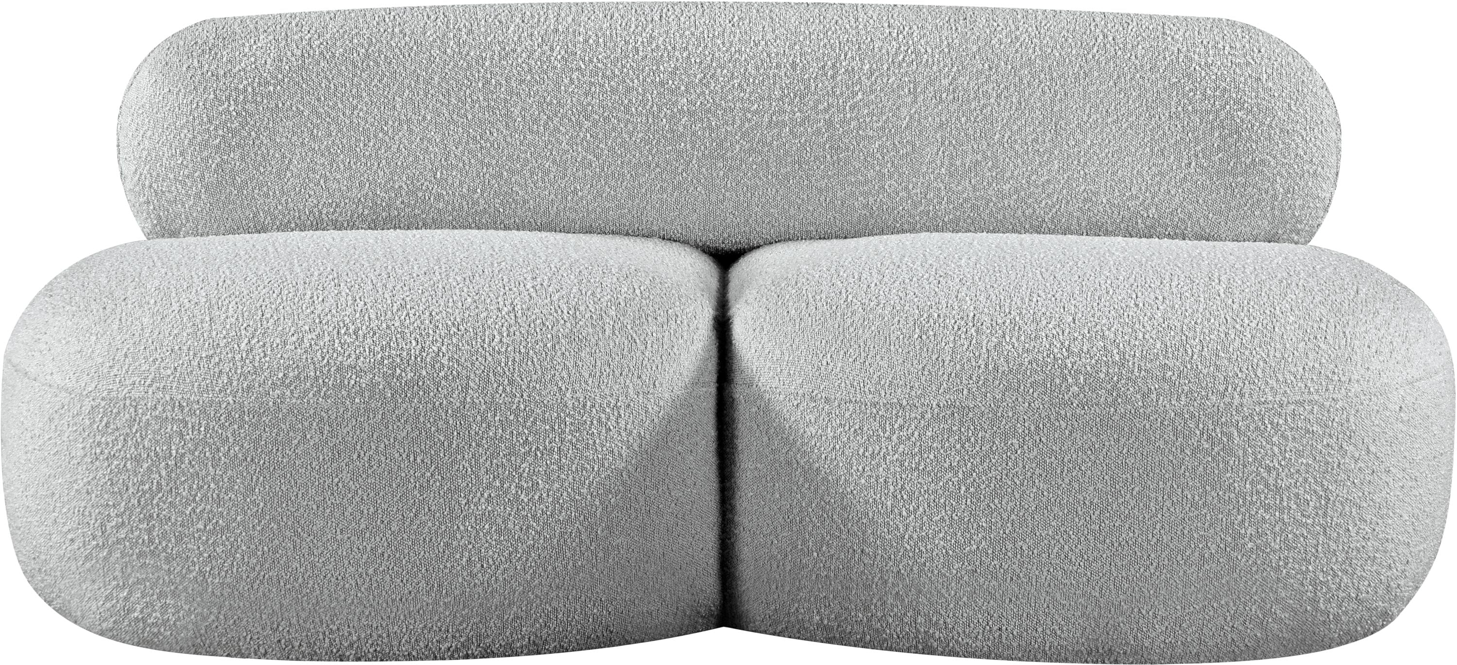 Milan Grey Boucle Fabric Loveseat L - Image 5