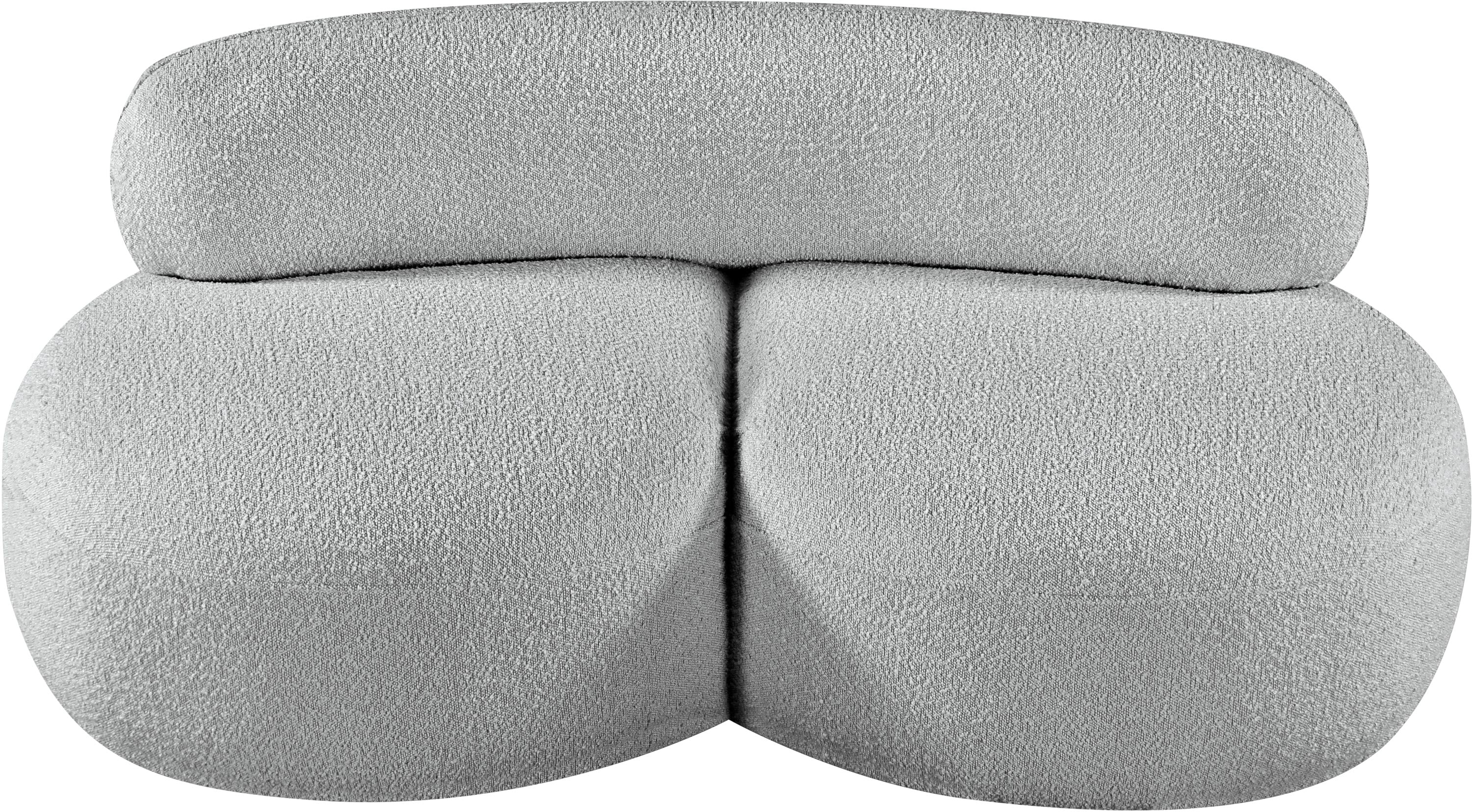 Milan Grey Boucle Fabric Loveseat L - Image 6