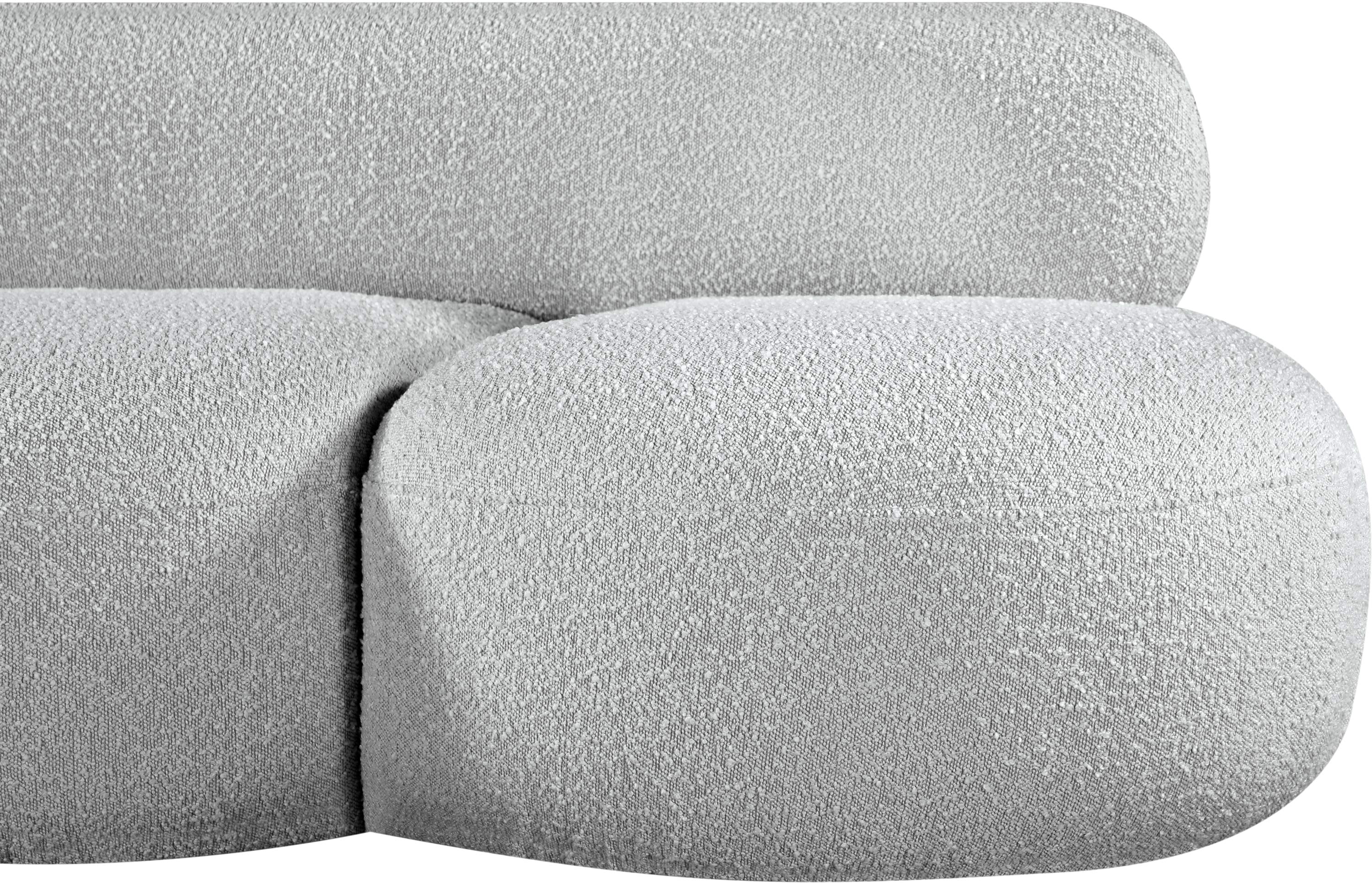 Milan Grey Boucle Fabric Loveseat L - Image 8