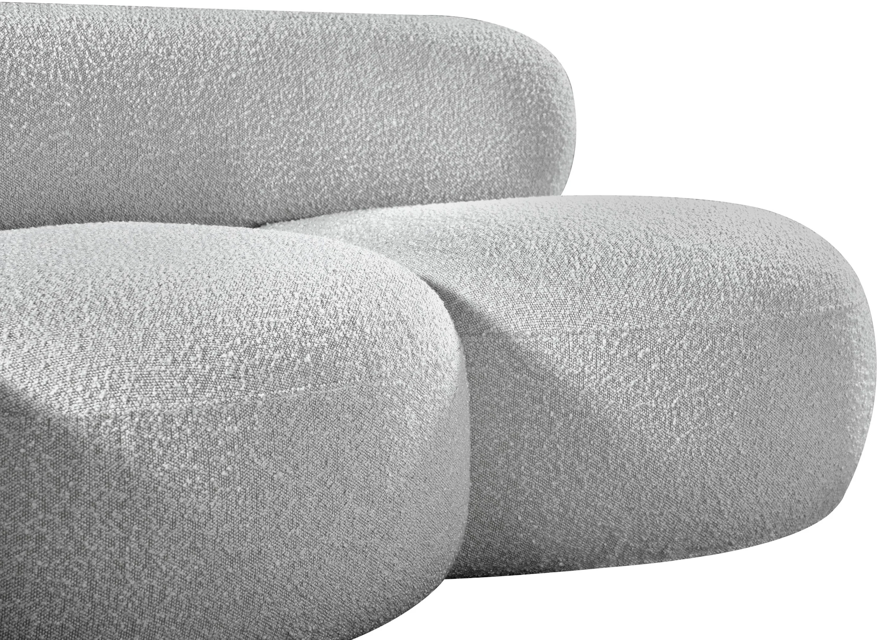 Milan Grey Boucle Fabric Loveseat L - Image 9