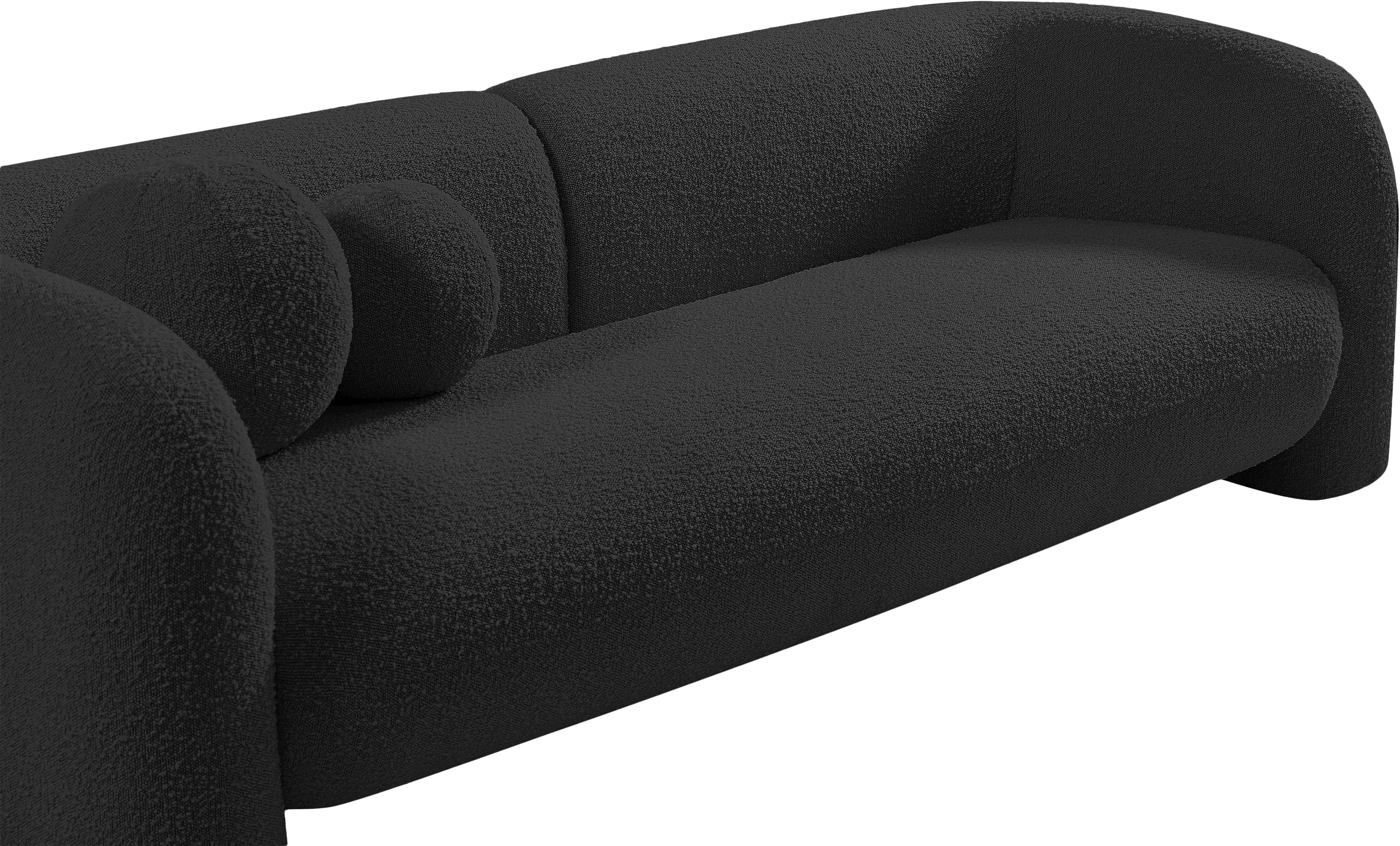 Milo Black Boucle Fabric Loveseat L - Image 12