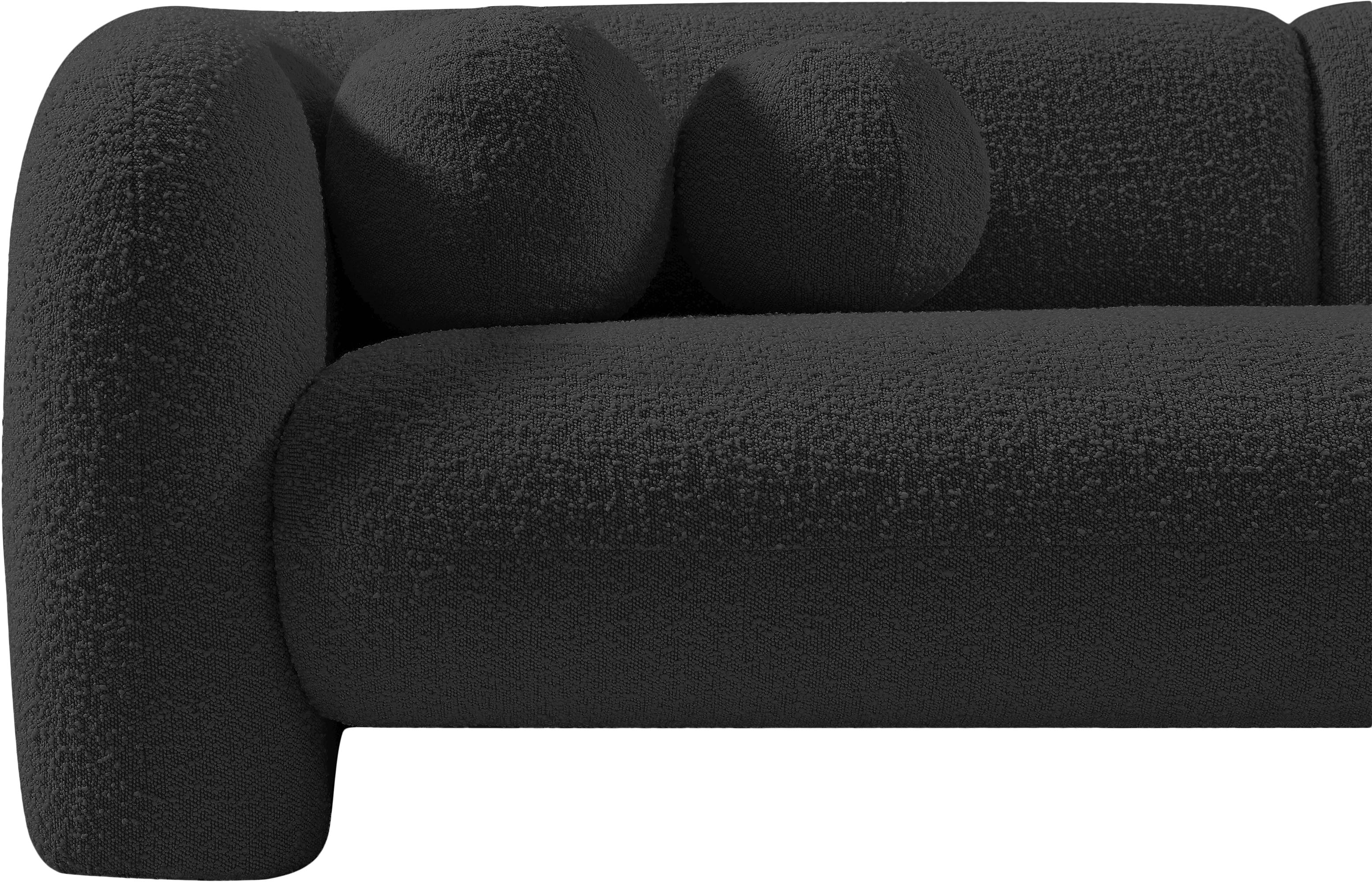 Milo Black Boucle Fabric Loveseat L - Image 13