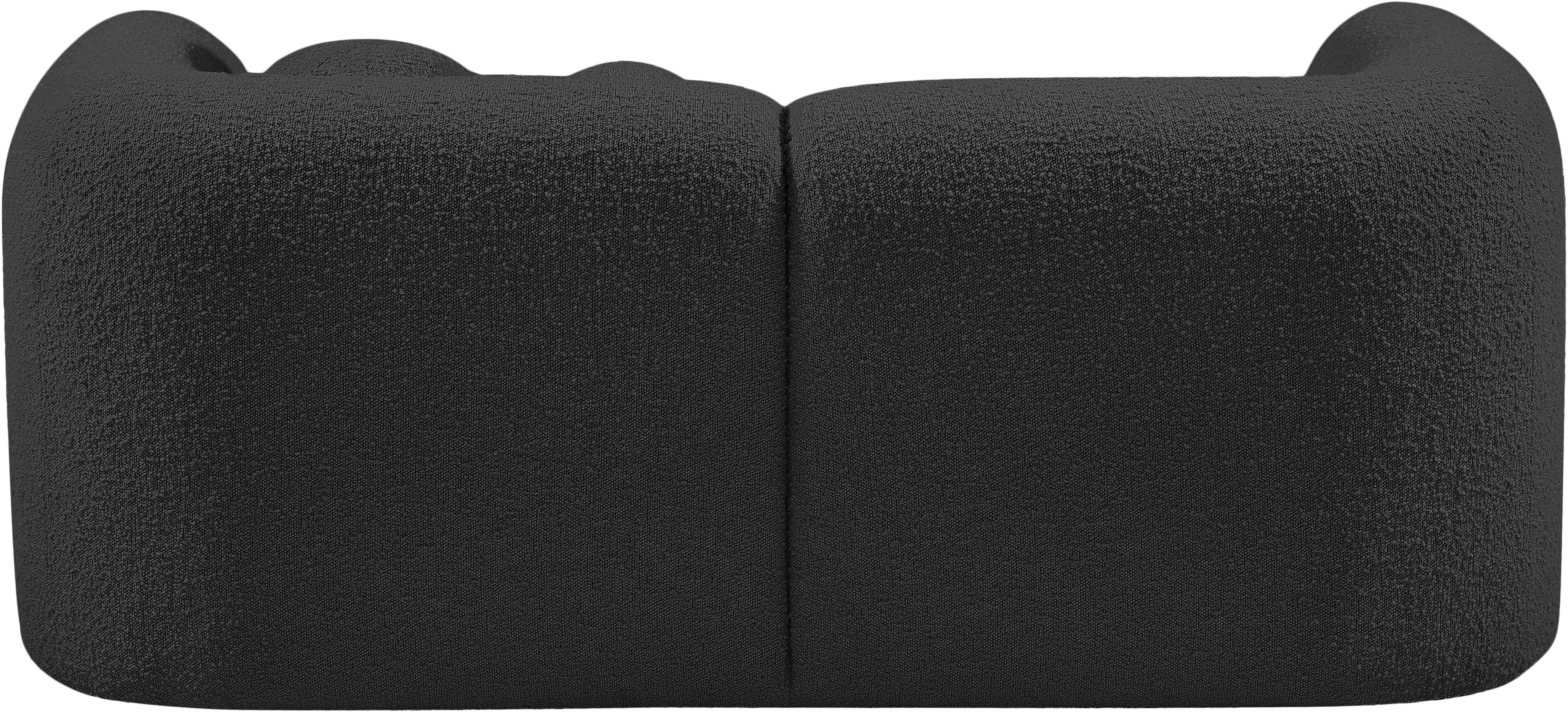 Milo Black Boucle Fabric Loveseat L - Image 3