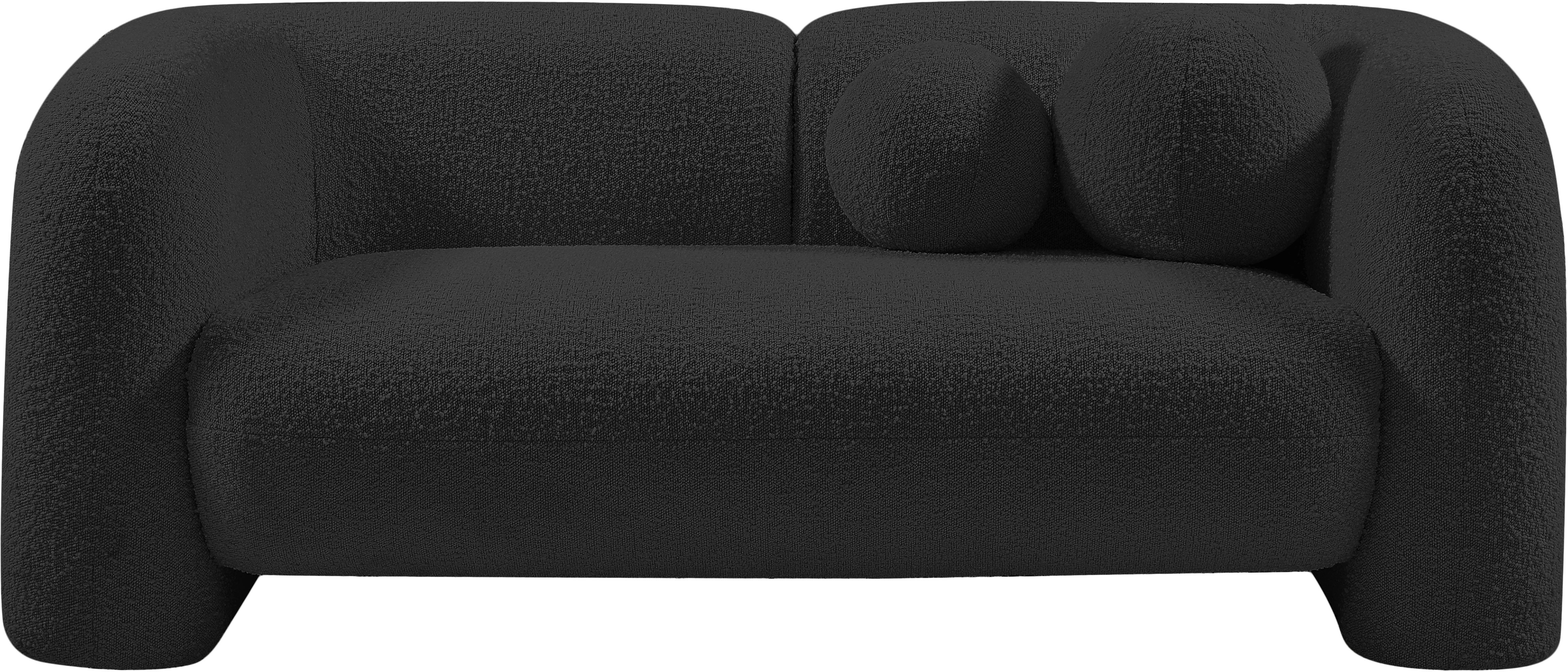 Milo Black Boucle Fabric Loveseat L - Image 4