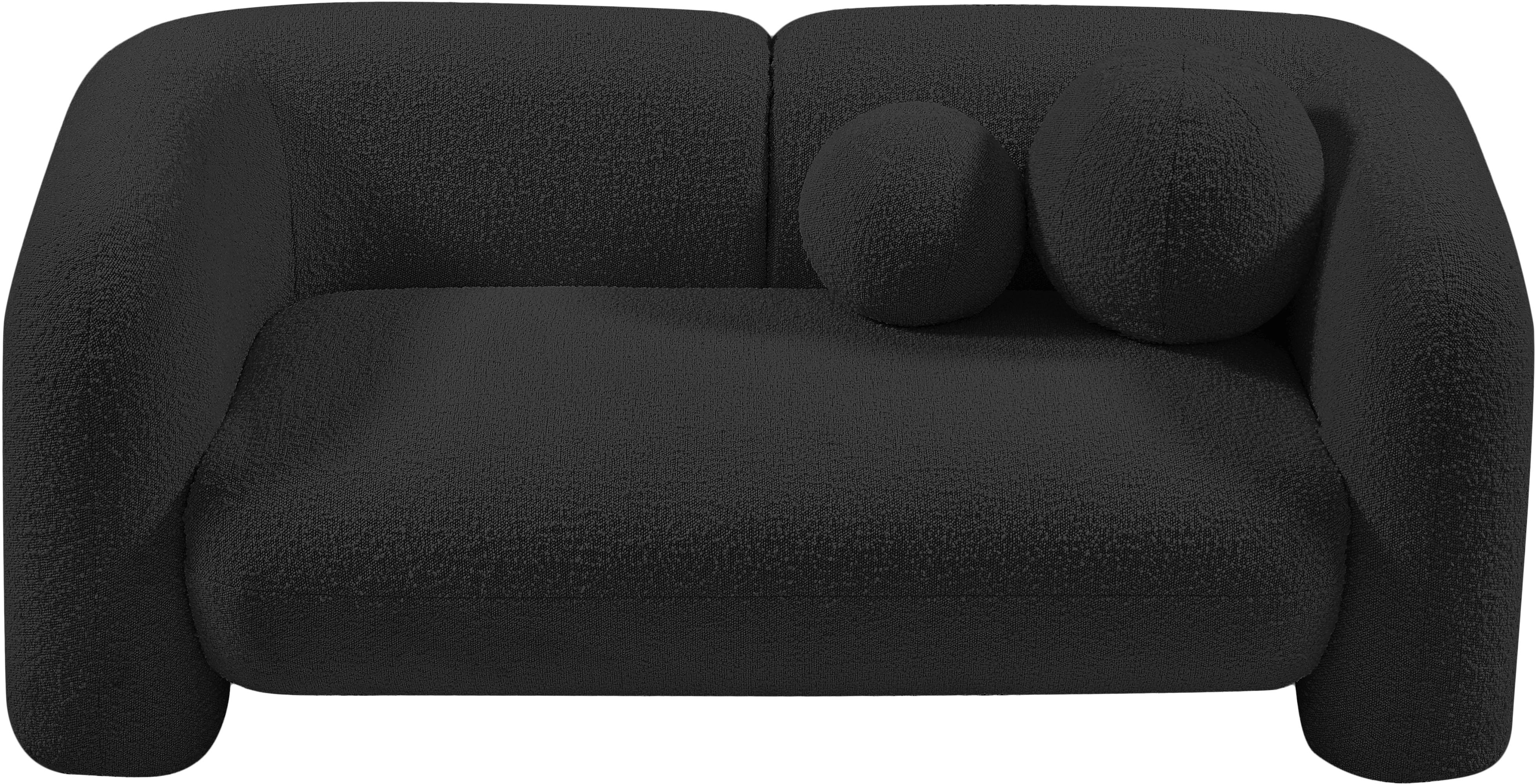Milo Black Boucle Fabric Loveseat L - Image 5