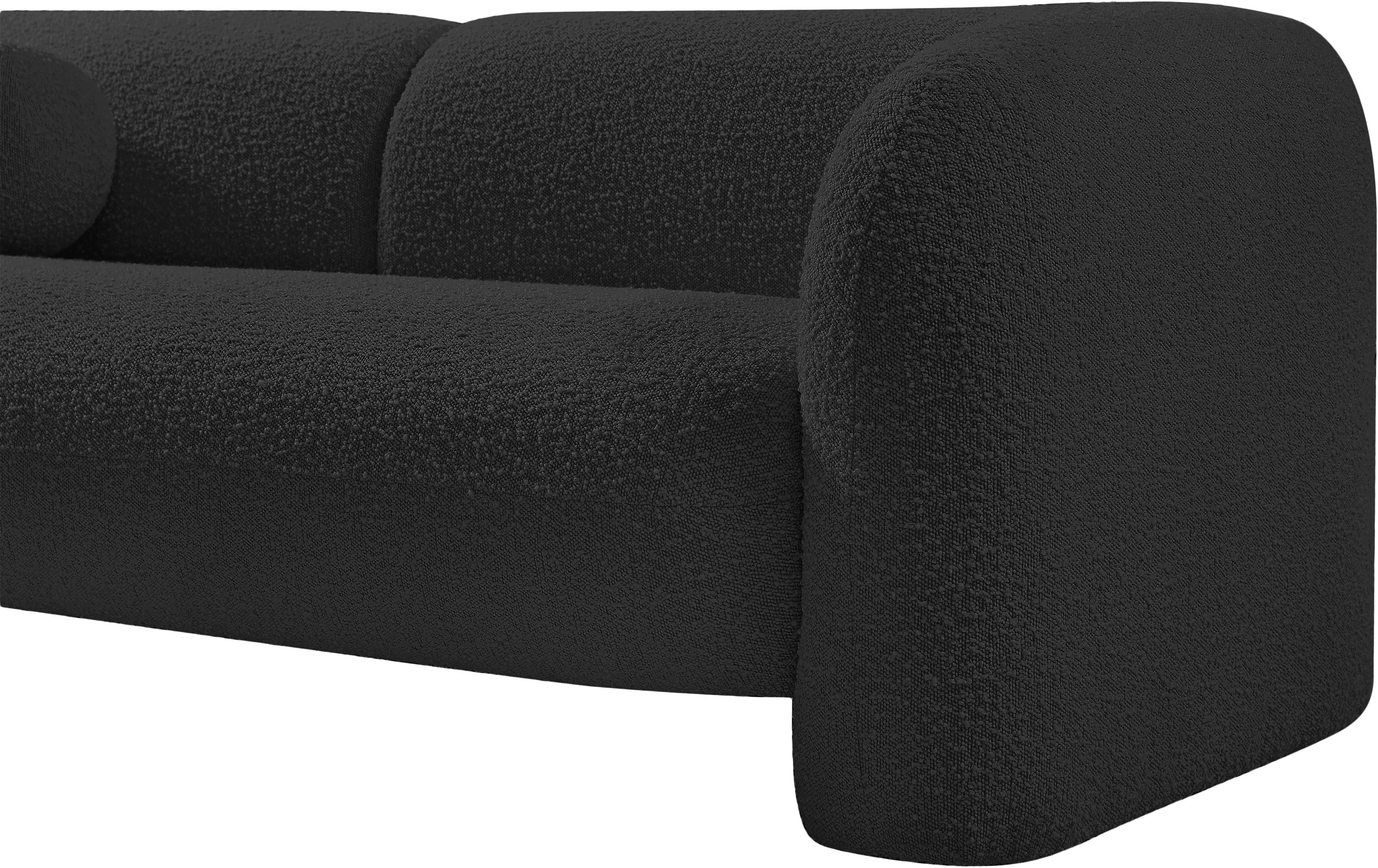 Milo Black Boucle Fabric Loveseat L - Image 8