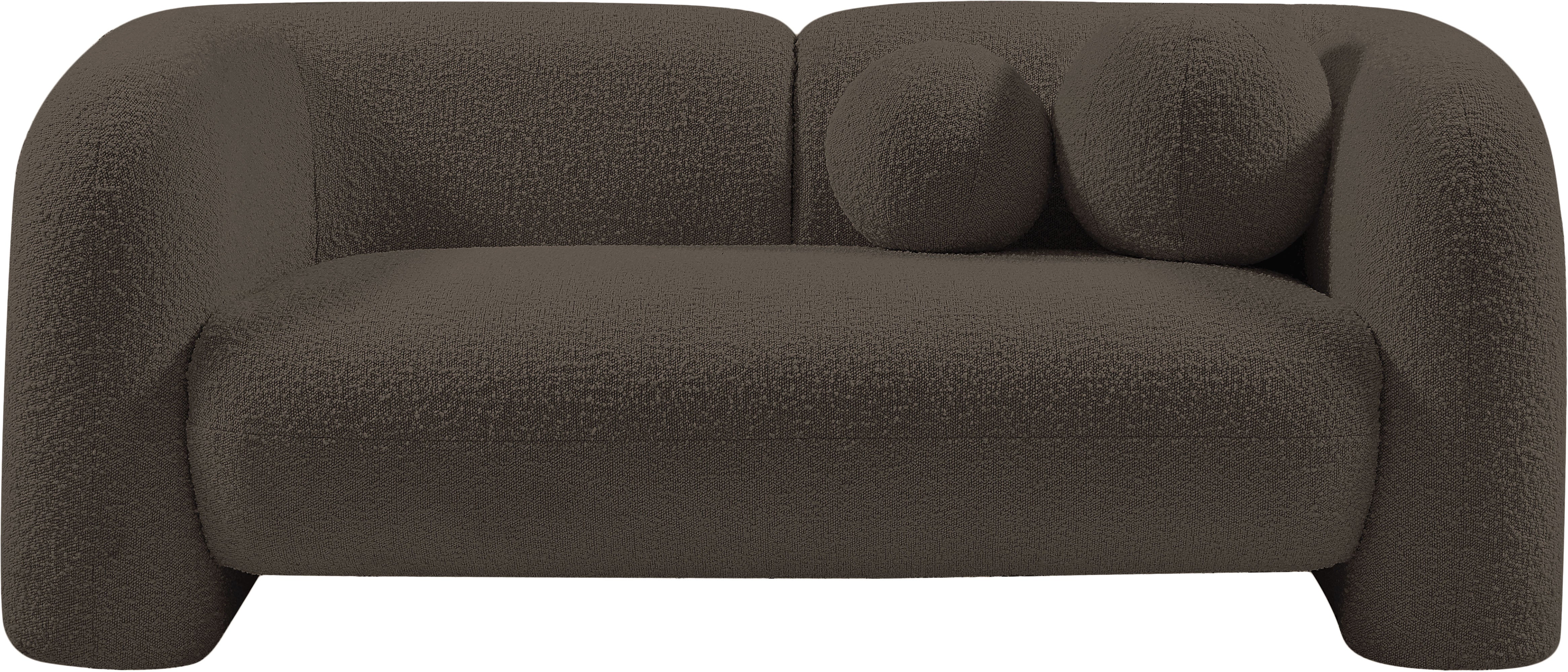 Milo Brown Boucle Fabric Loveseat L - Image 4