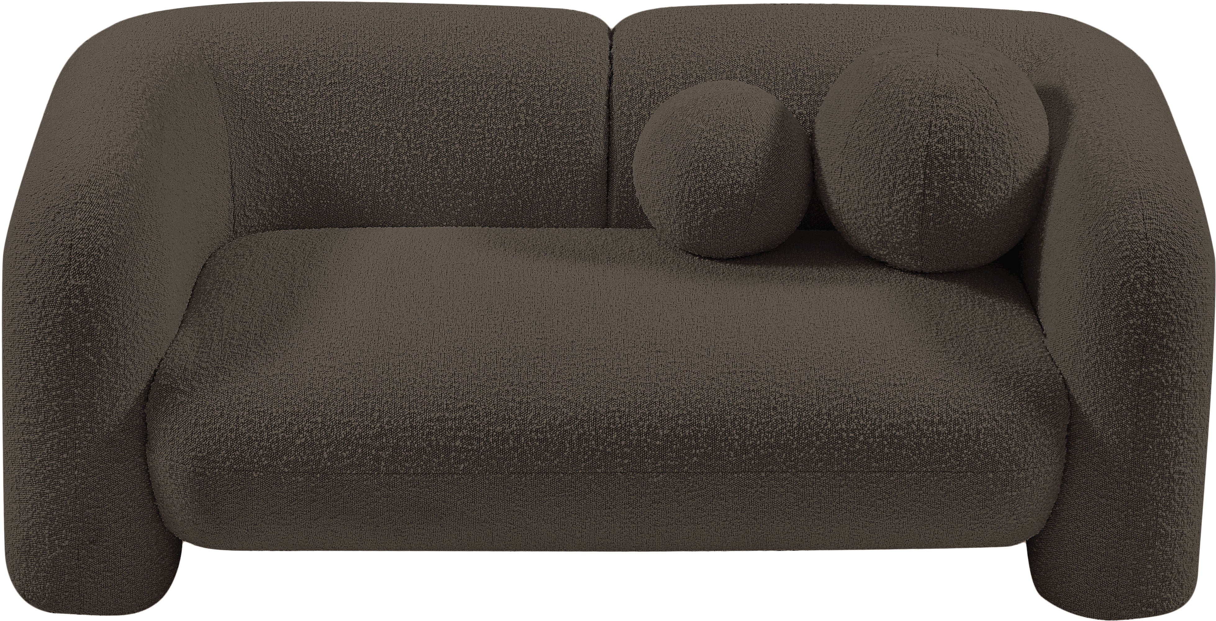 Milo Brown Boucle Fabric Loveseat L - Image 5