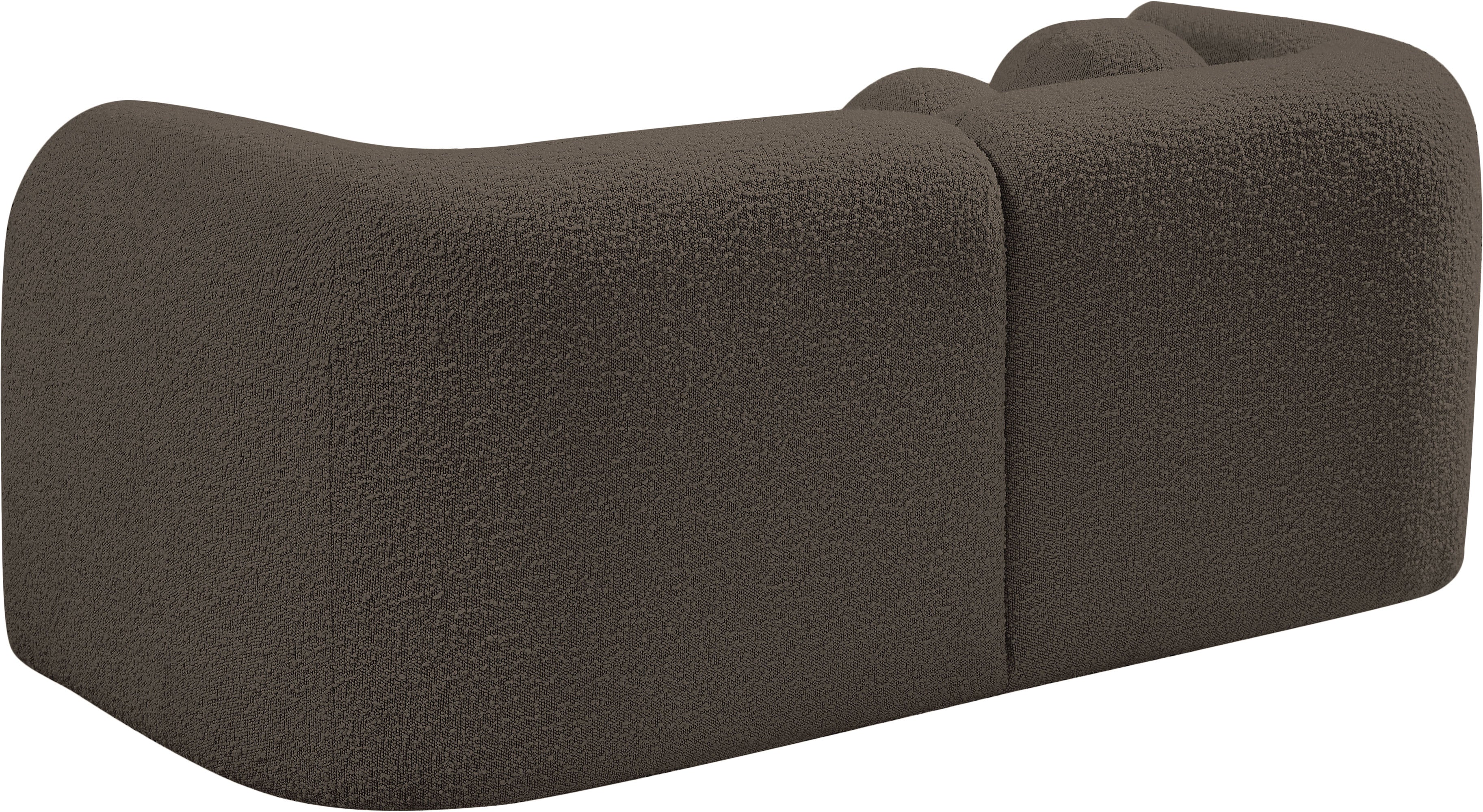 Milo Brown Boucle Fabric Loveseat L - Image 7