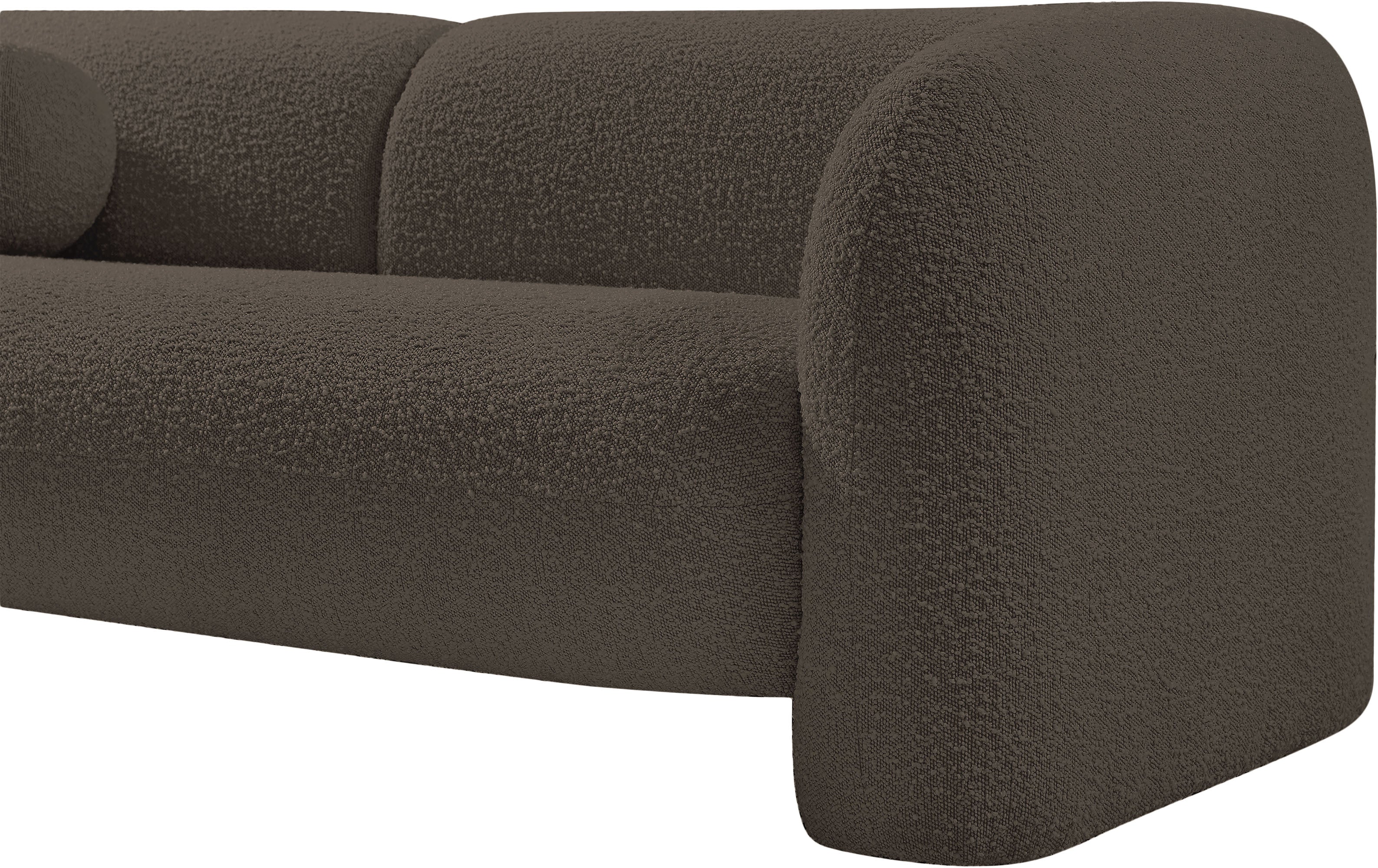 Milo Brown Boucle Fabric Loveseat L - Image 8