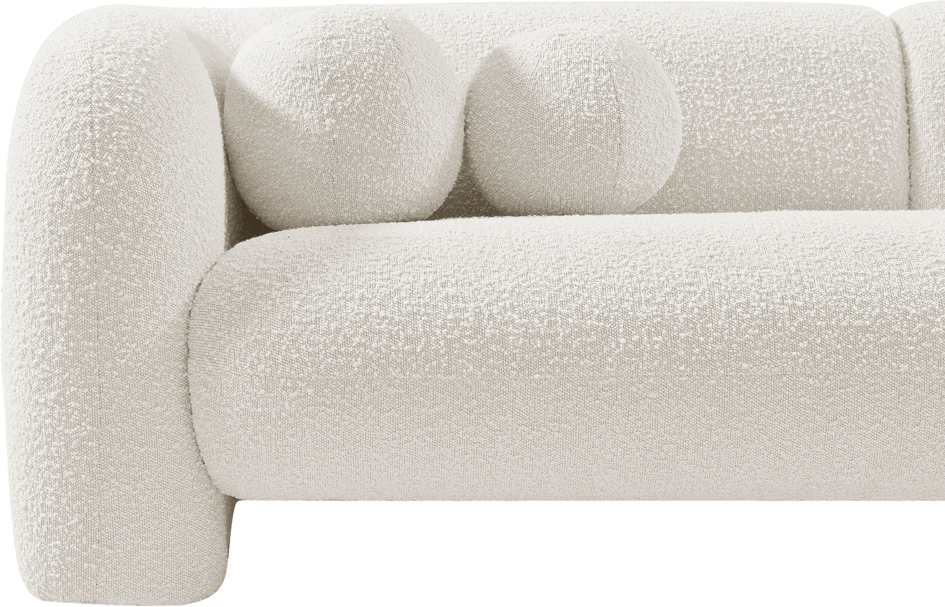 Milo Cream Boucle Fabric Loveseat L - Image 13
