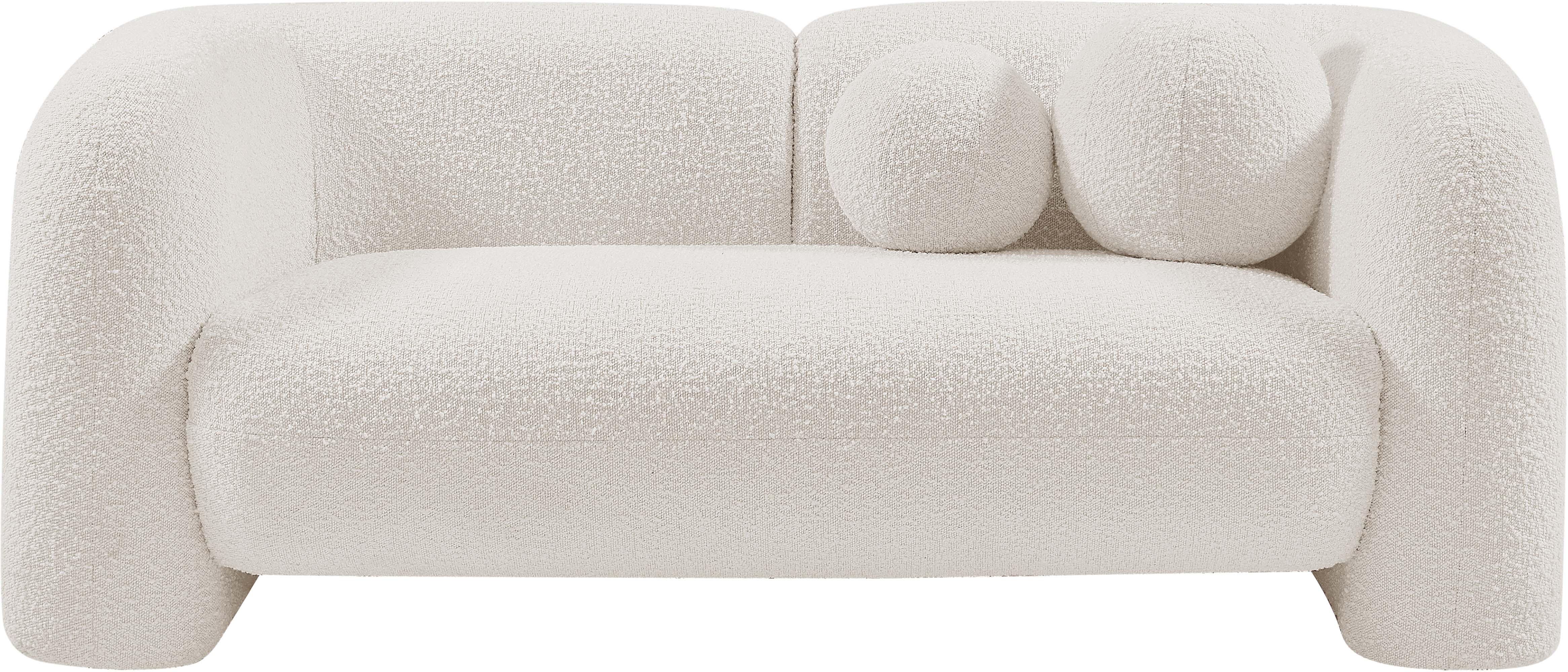 Milo Cream Boucle Fabric Loveseat L - Image 4