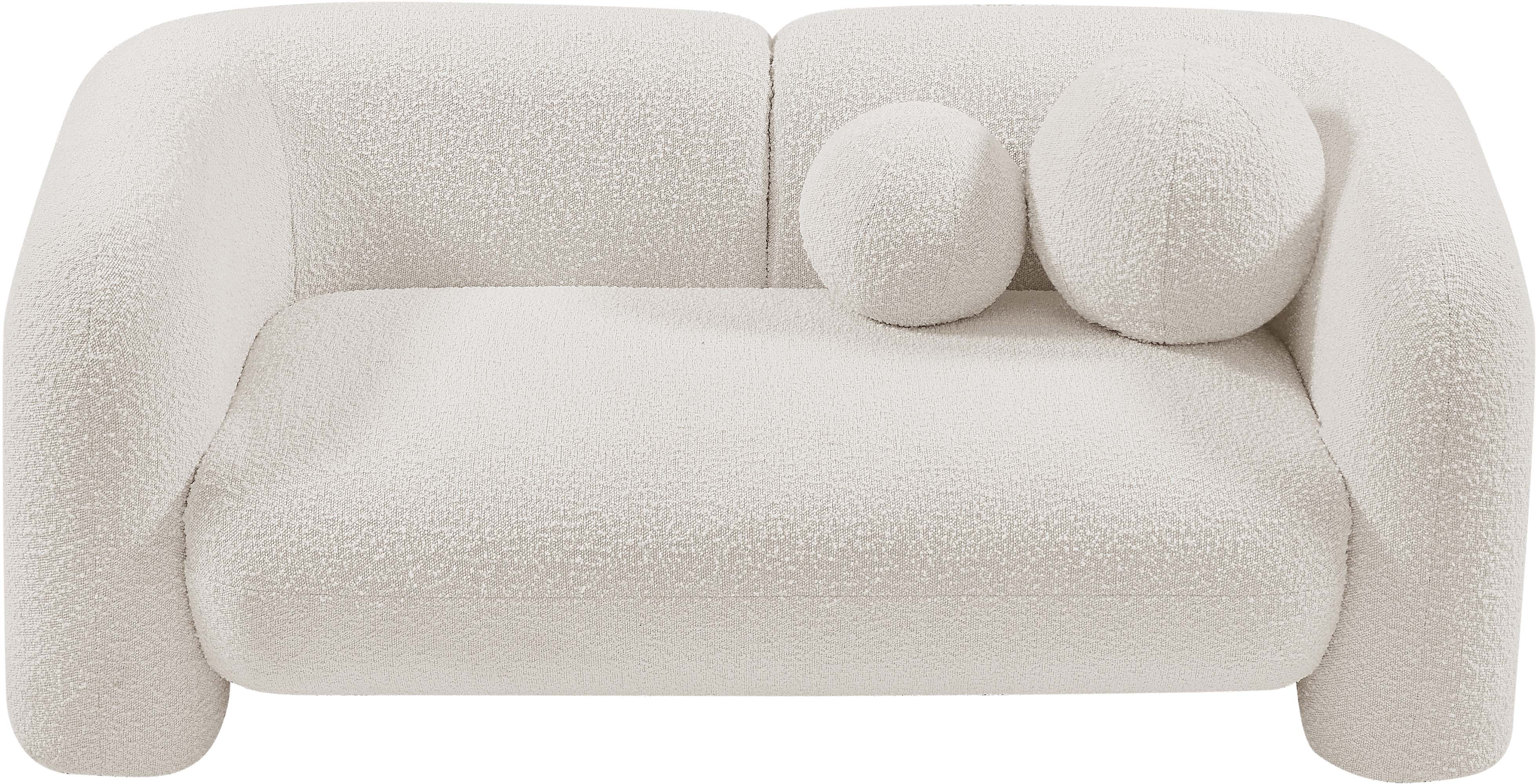 Milo Cream Boucle Fabric Loveseat L - Image 5