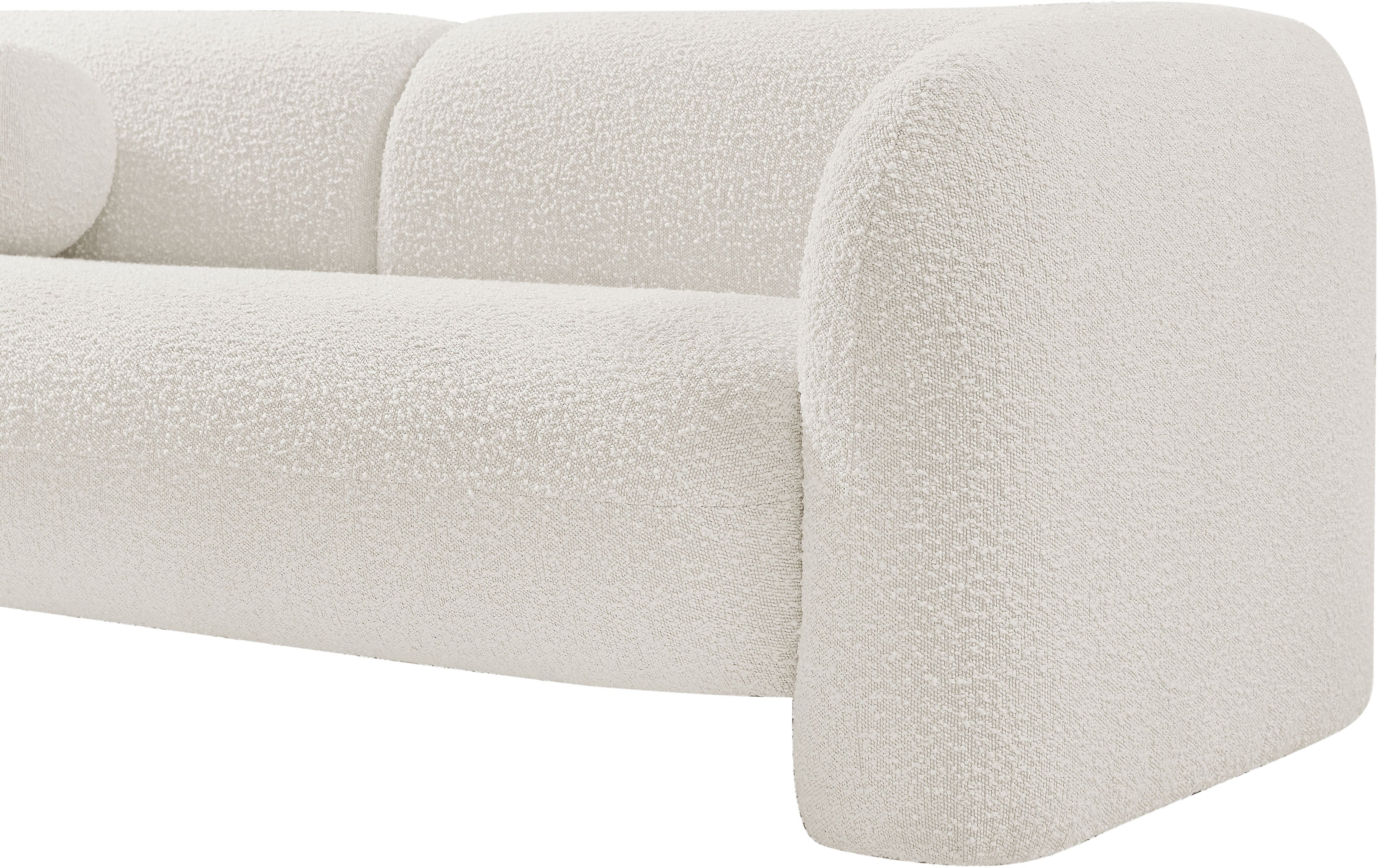 Milo Cream Boucle Fabric Loveseat L - Image 8