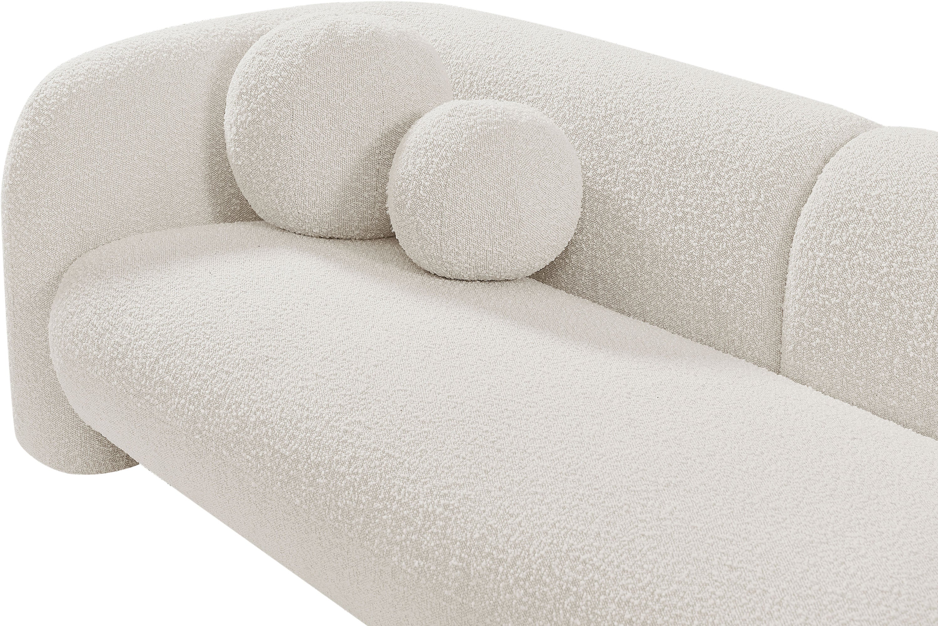 Milo Cream Boucle Fabric Loveseat L - Image 9
