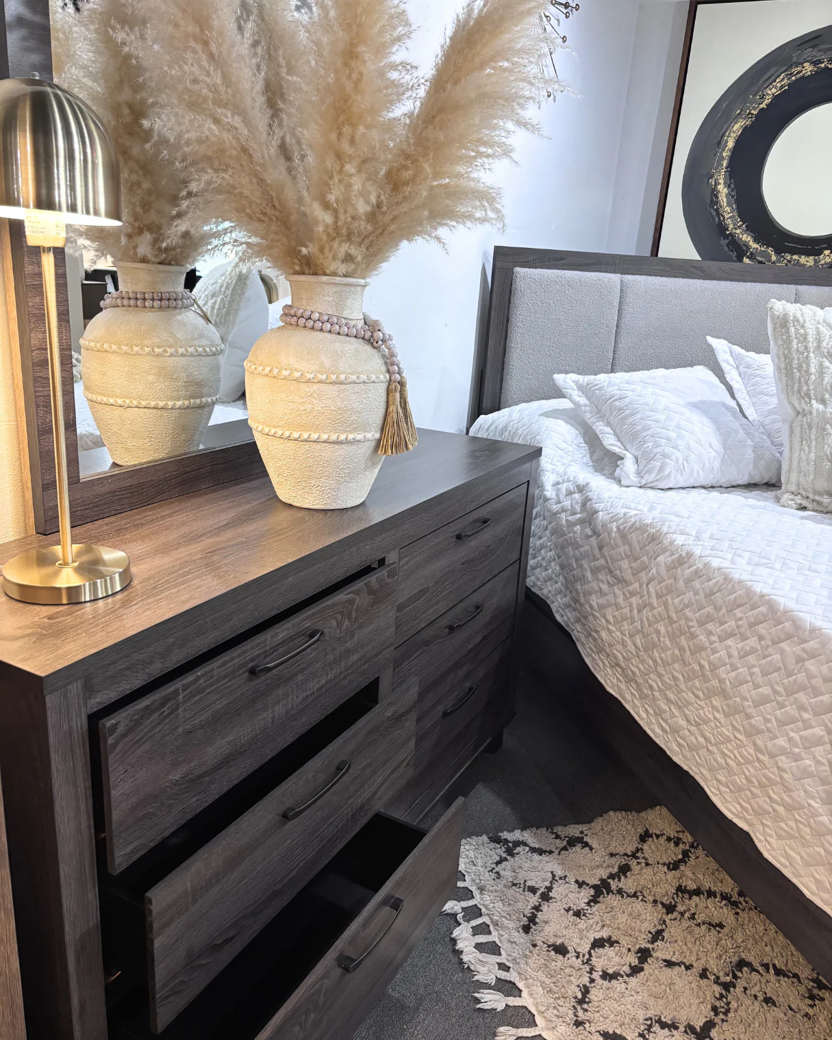 Modern Gray Upholstered Queen Bedroom Set  4 Piece - Image 10