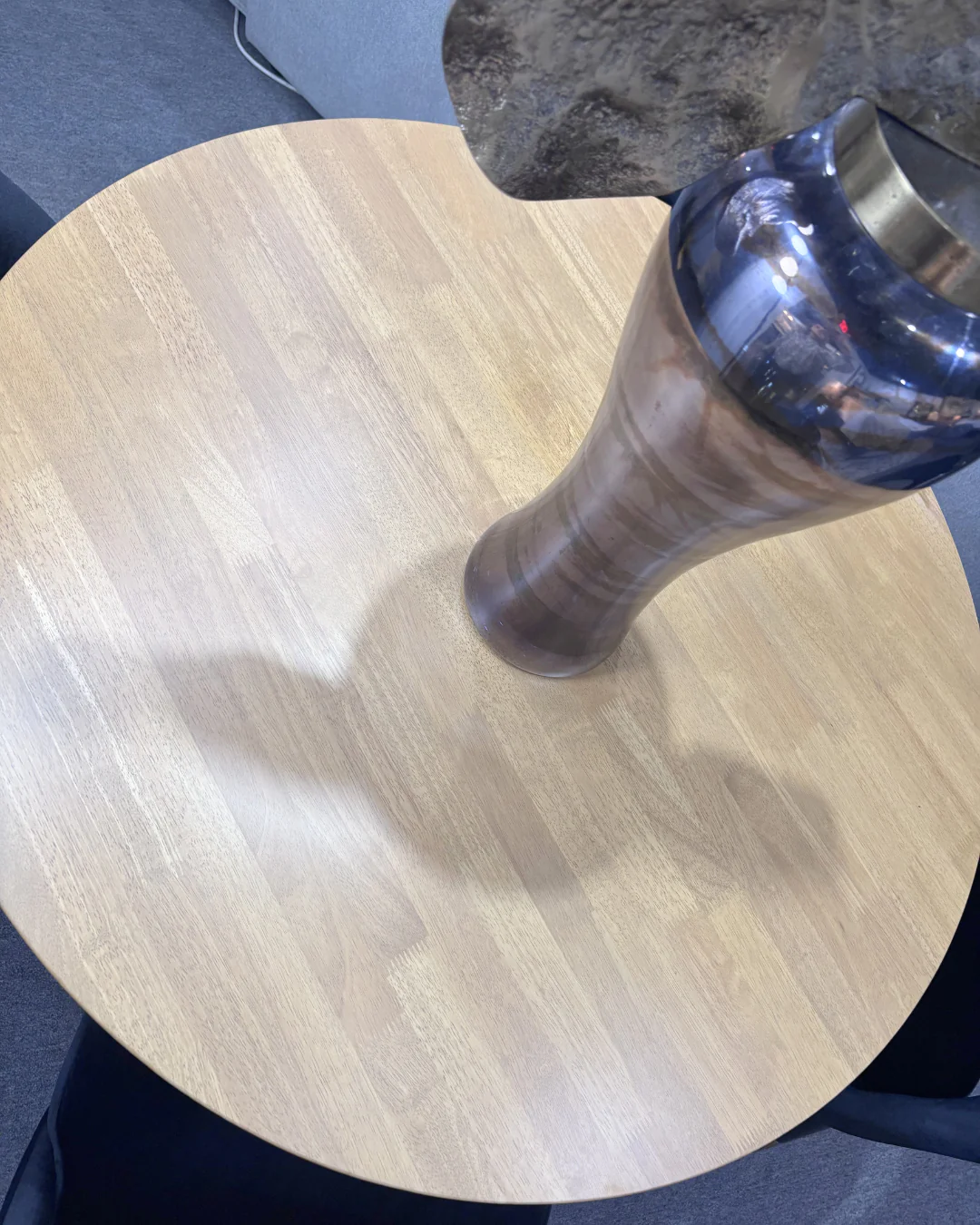 Modern Round Dining Set with Black Velvet Chairs (5-Piece Set) - Image 4