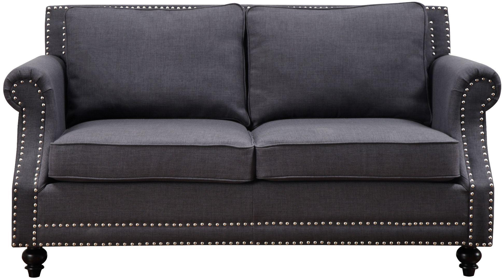 Peele Grey Linen Loveseat - Image 3