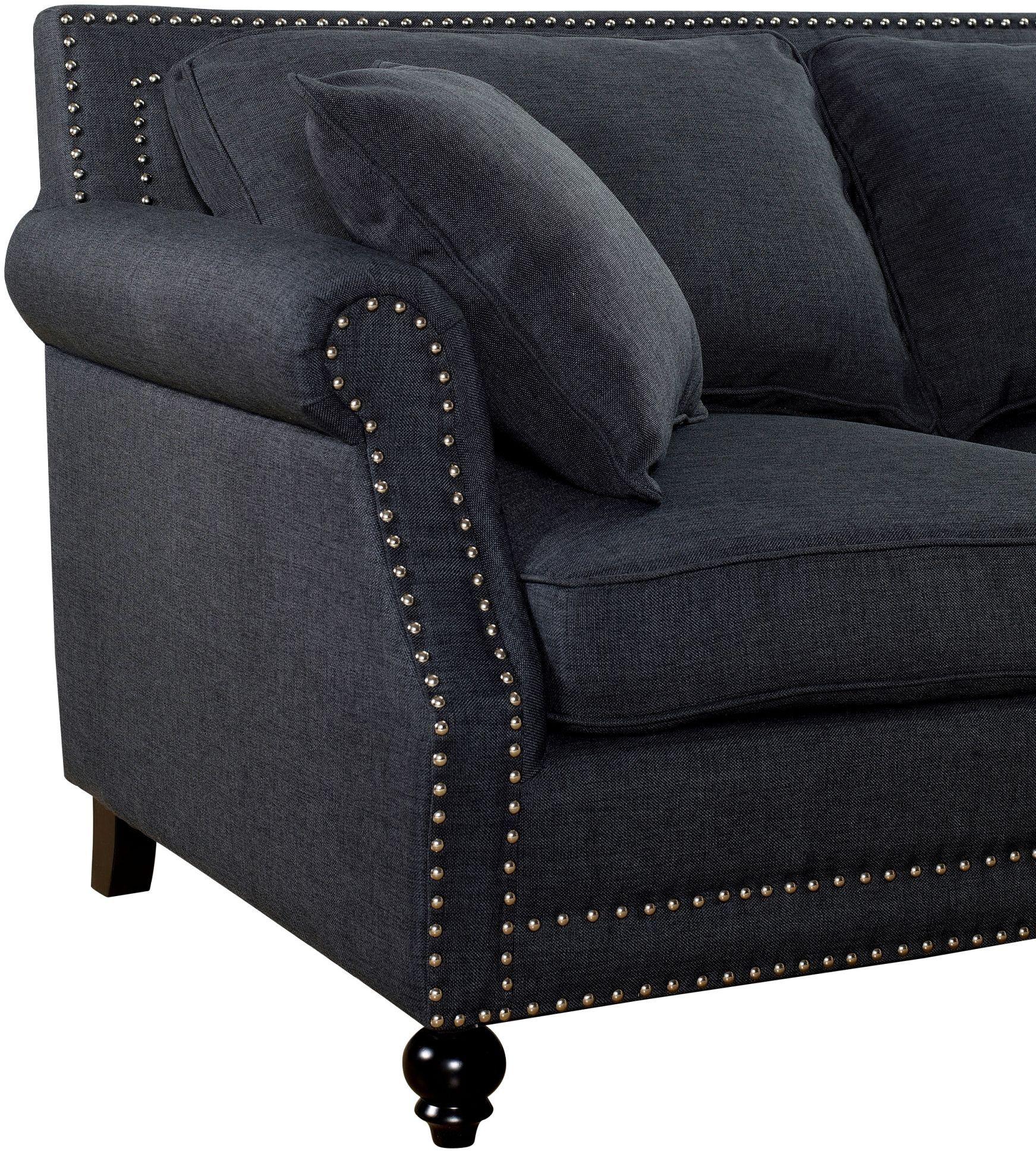Peele Grey Linen Loveseat - Image 5