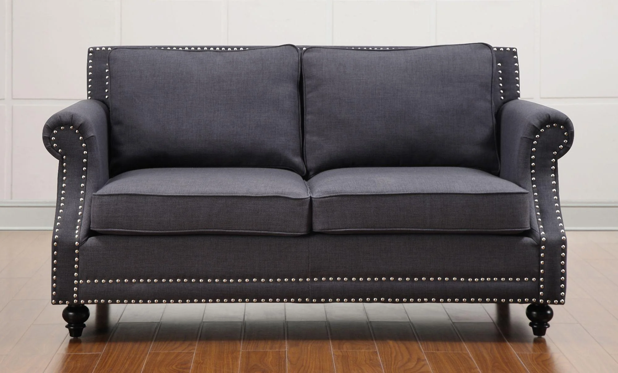 Peele Grey Linen Loveseat - Image 7