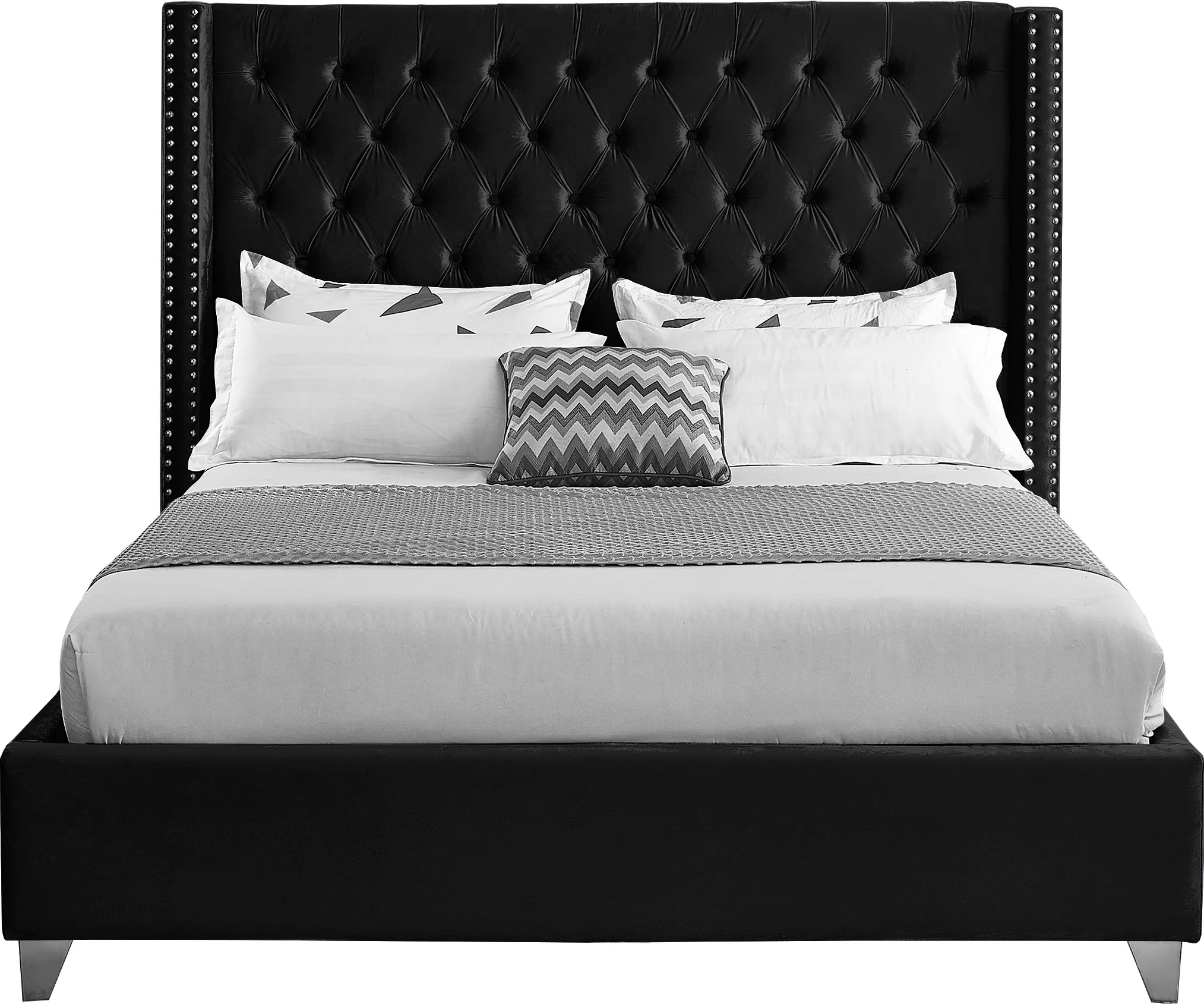 Robertson Black Velvet King Bed K - Image 3