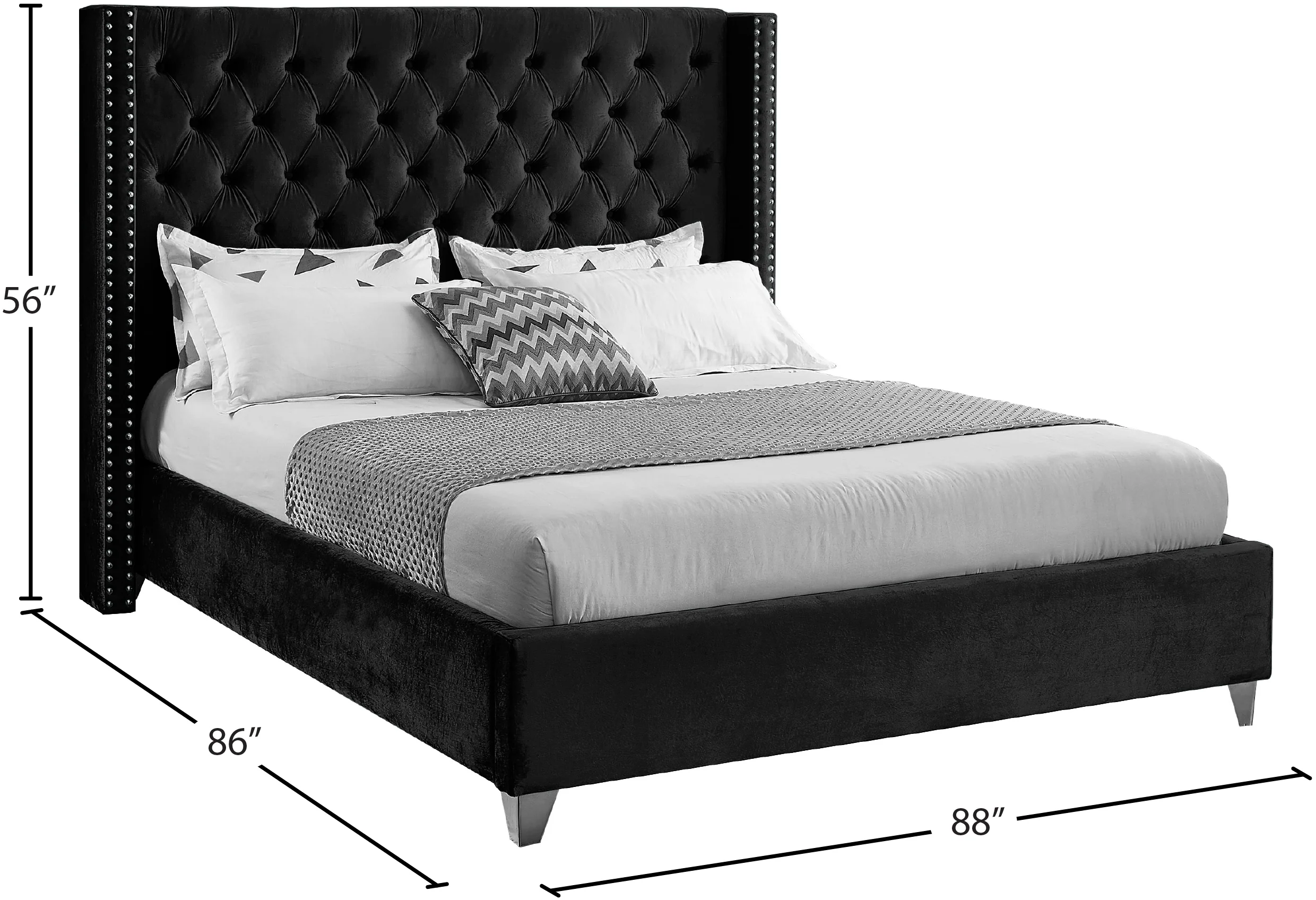 Robertson Black Velvet King Bed K - Image 9