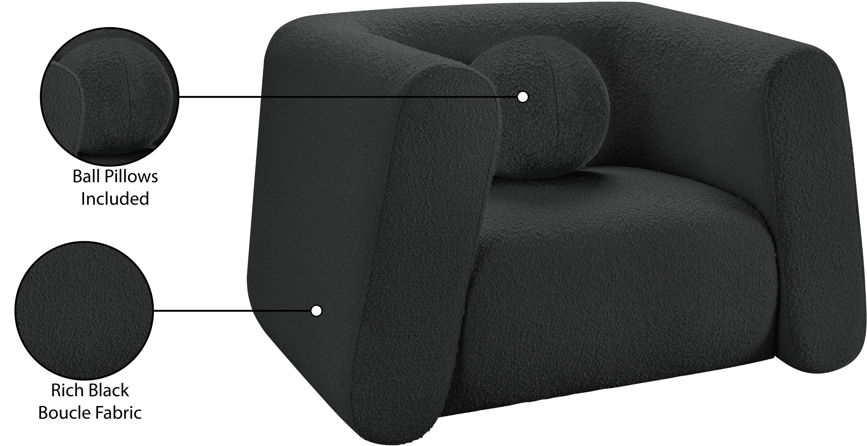Siena Black Boucle Fabric Chair C - Image 16