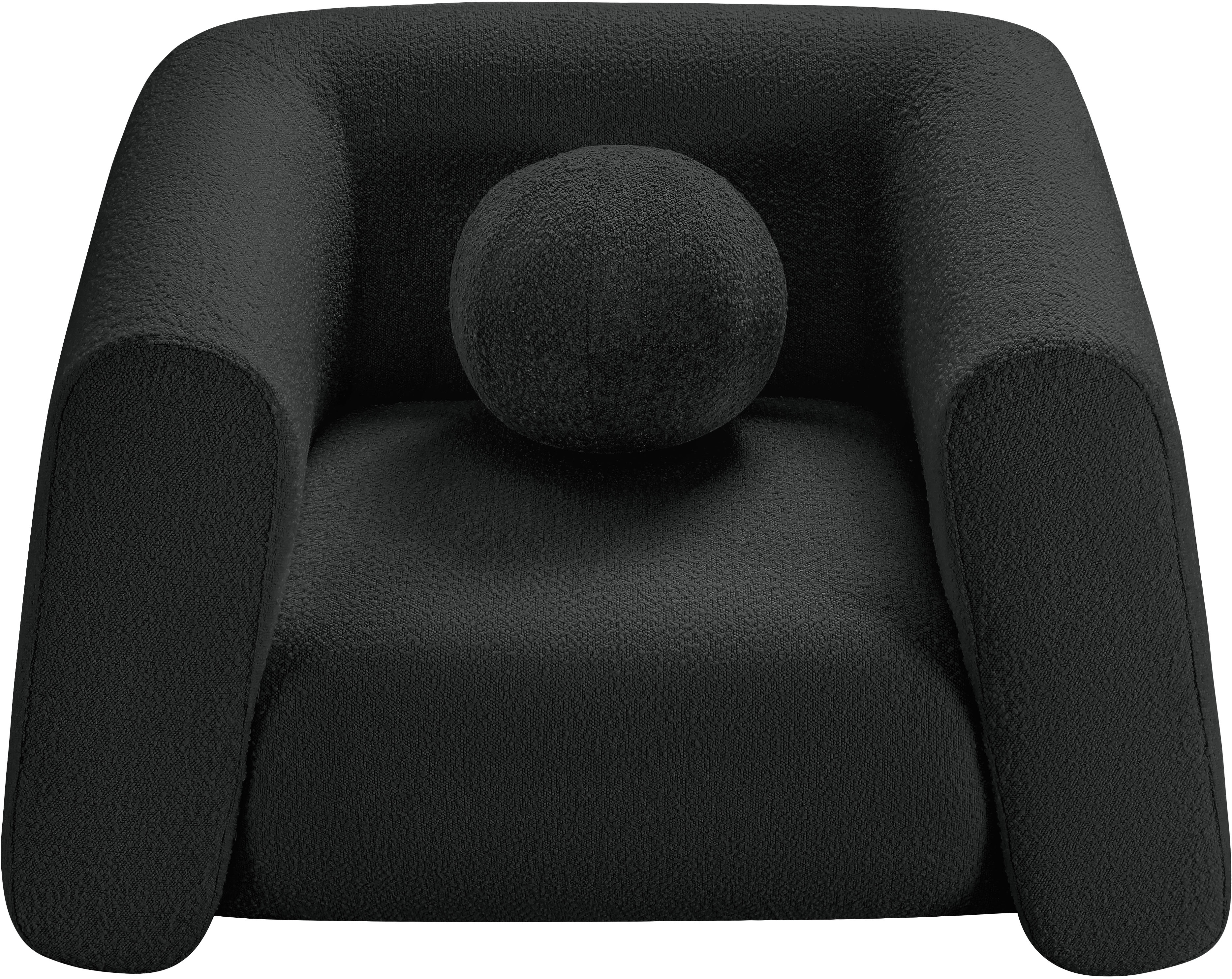 Siena Black Boucle Fabric Chair C - Image 4