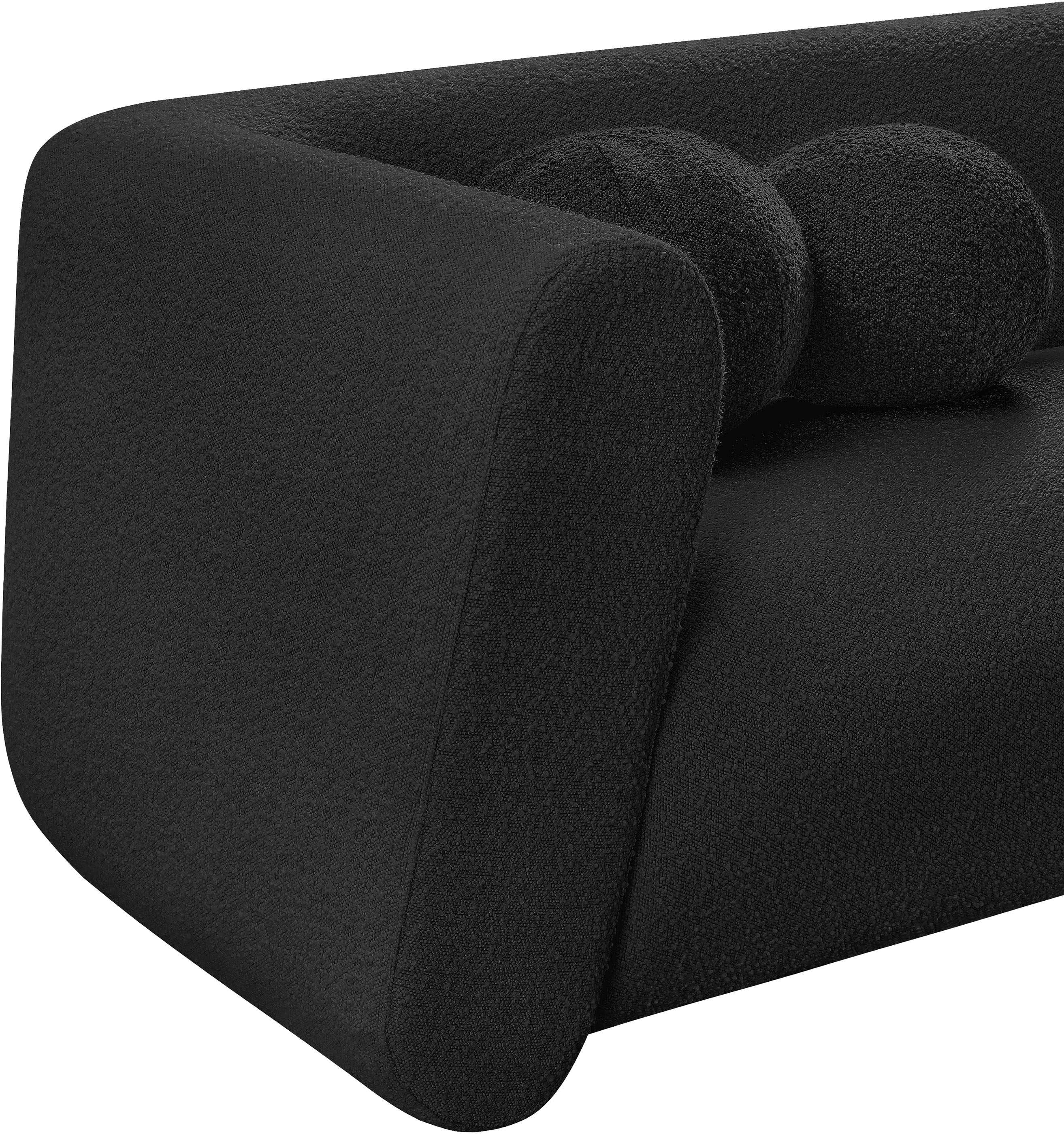 Siena Black Boucle Fabric Loveseat L - Image 12