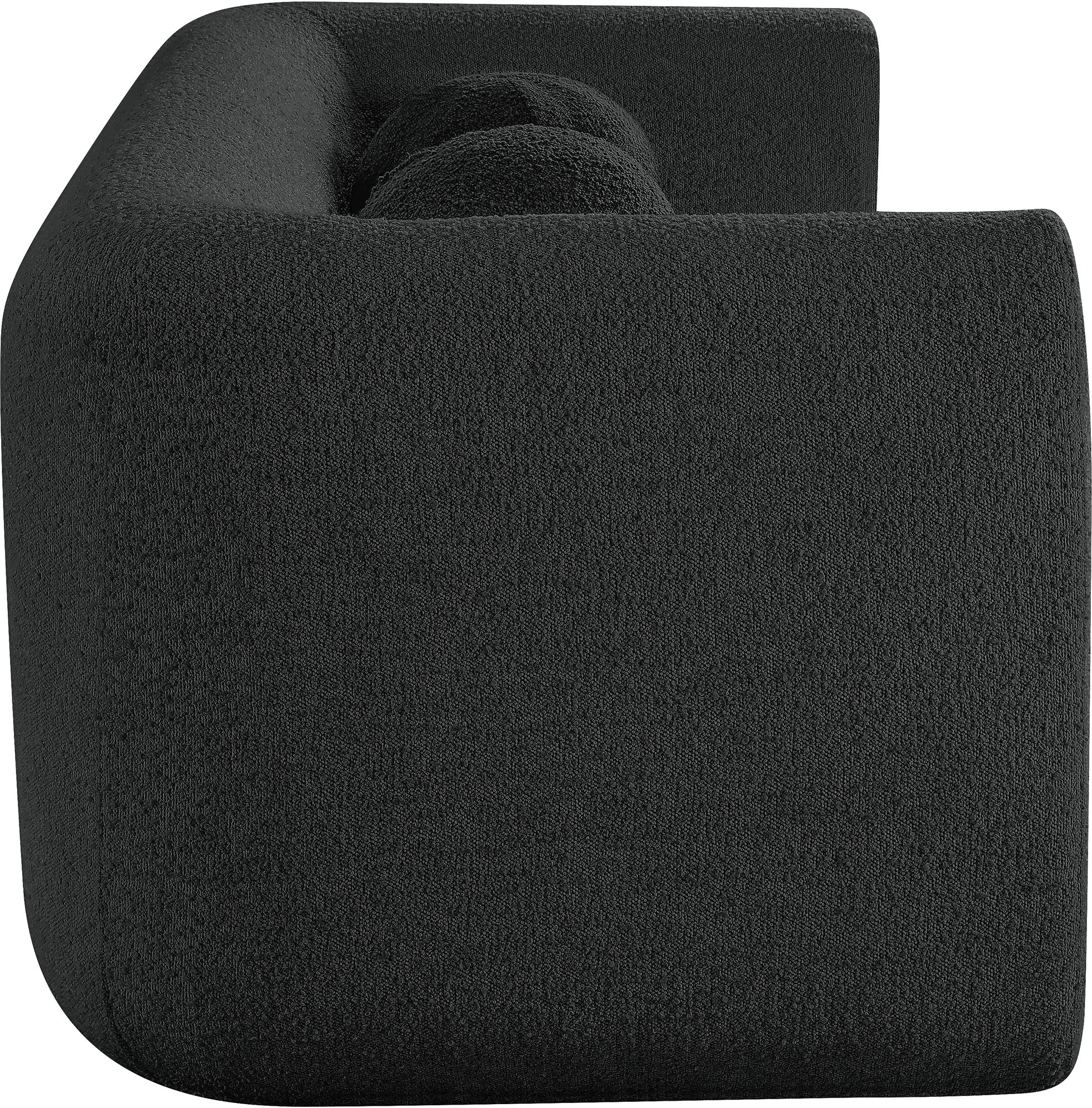 Siena Black Boucle Fabric Loveseat L - Image 7