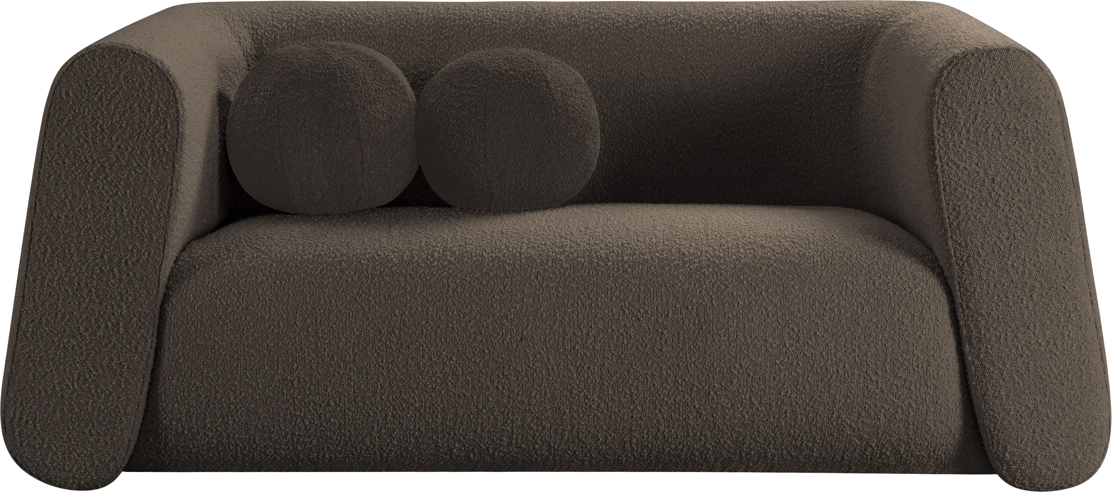 Siena Brown Boucle Fabric Loveseat L - Image 3