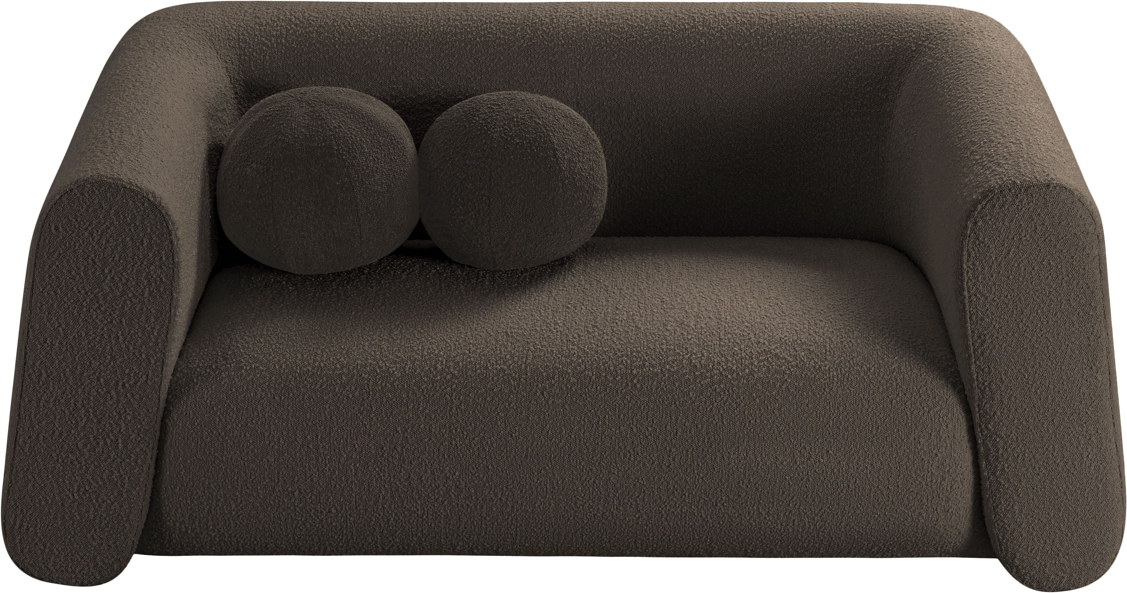 Siena Brown Boucle Fabric Loveseat L - Image 4