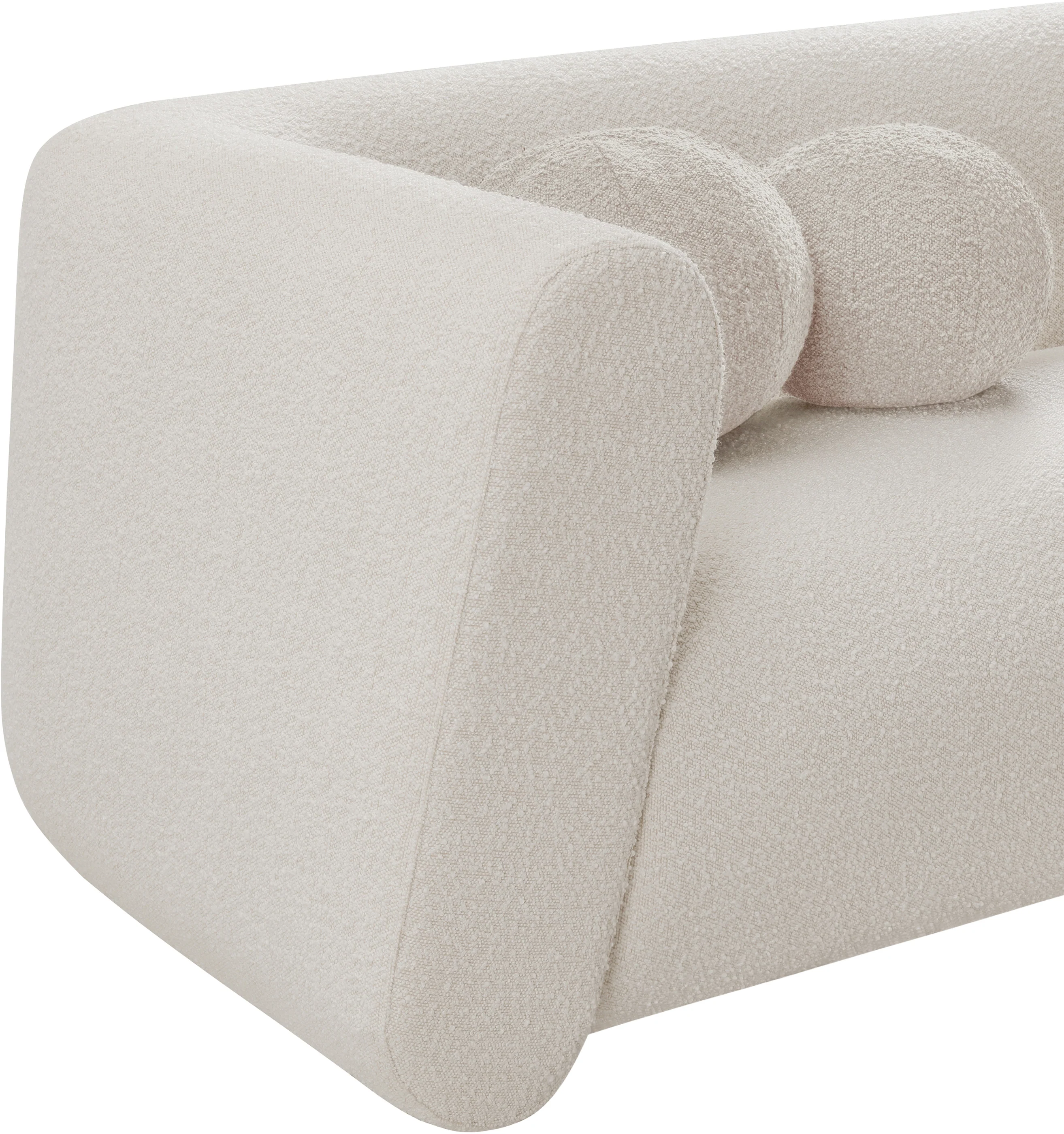 Siena Cream Boucle Fabric Loveseat L - Image 12