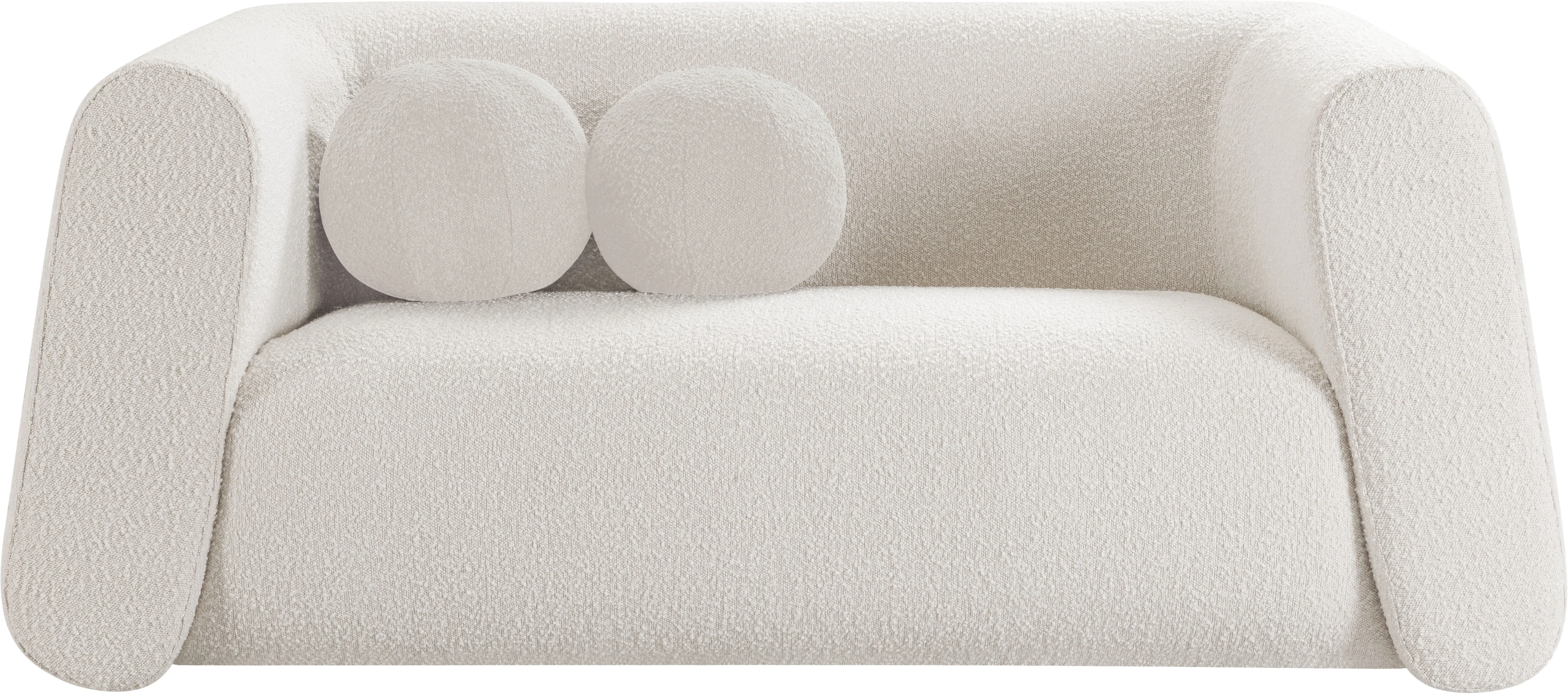 Siena Cream Boucle Fabric Loveseat L - Image 3