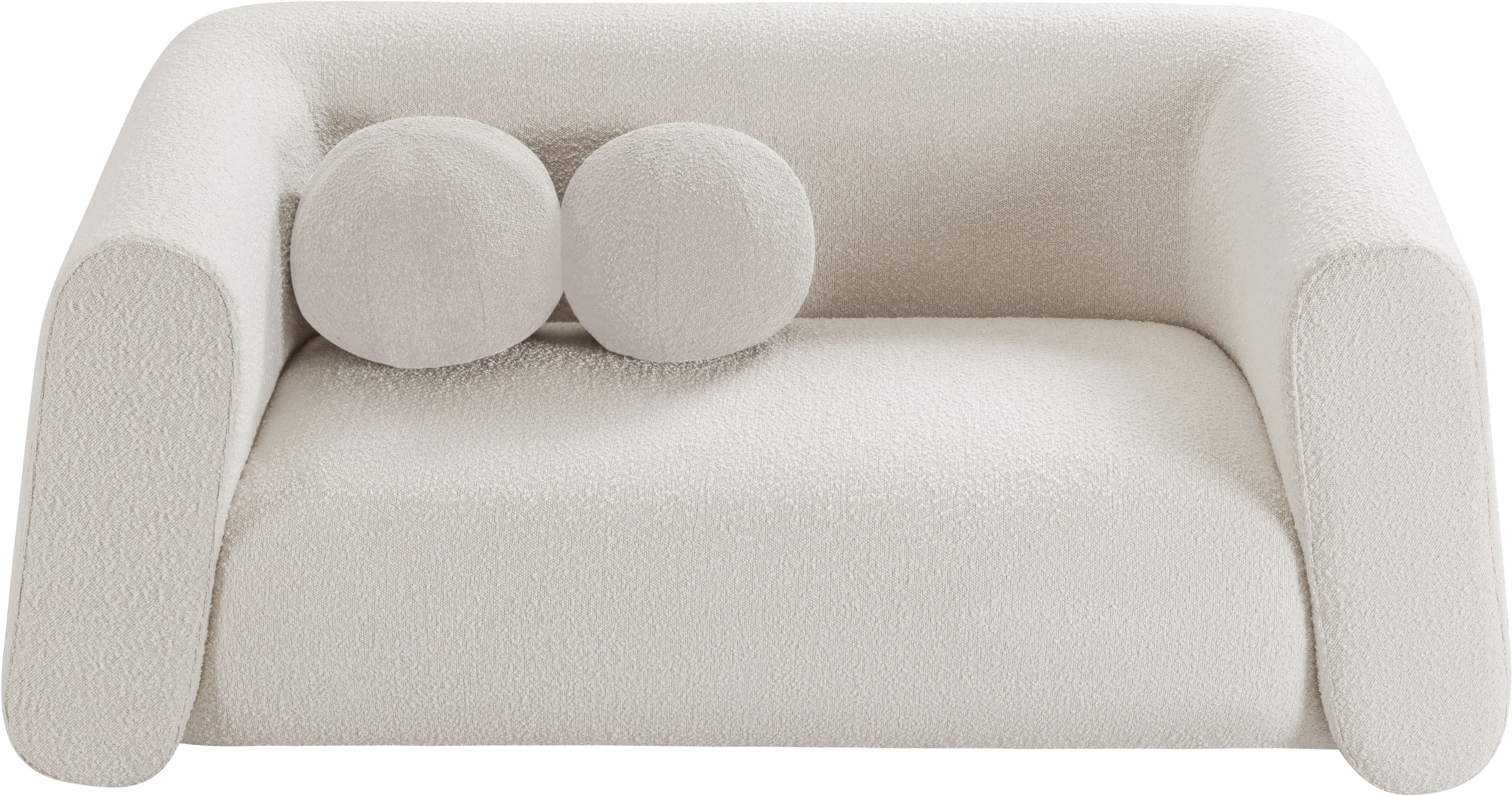 Siena Cream Boucle Fabric Loveseat L - Image 4
