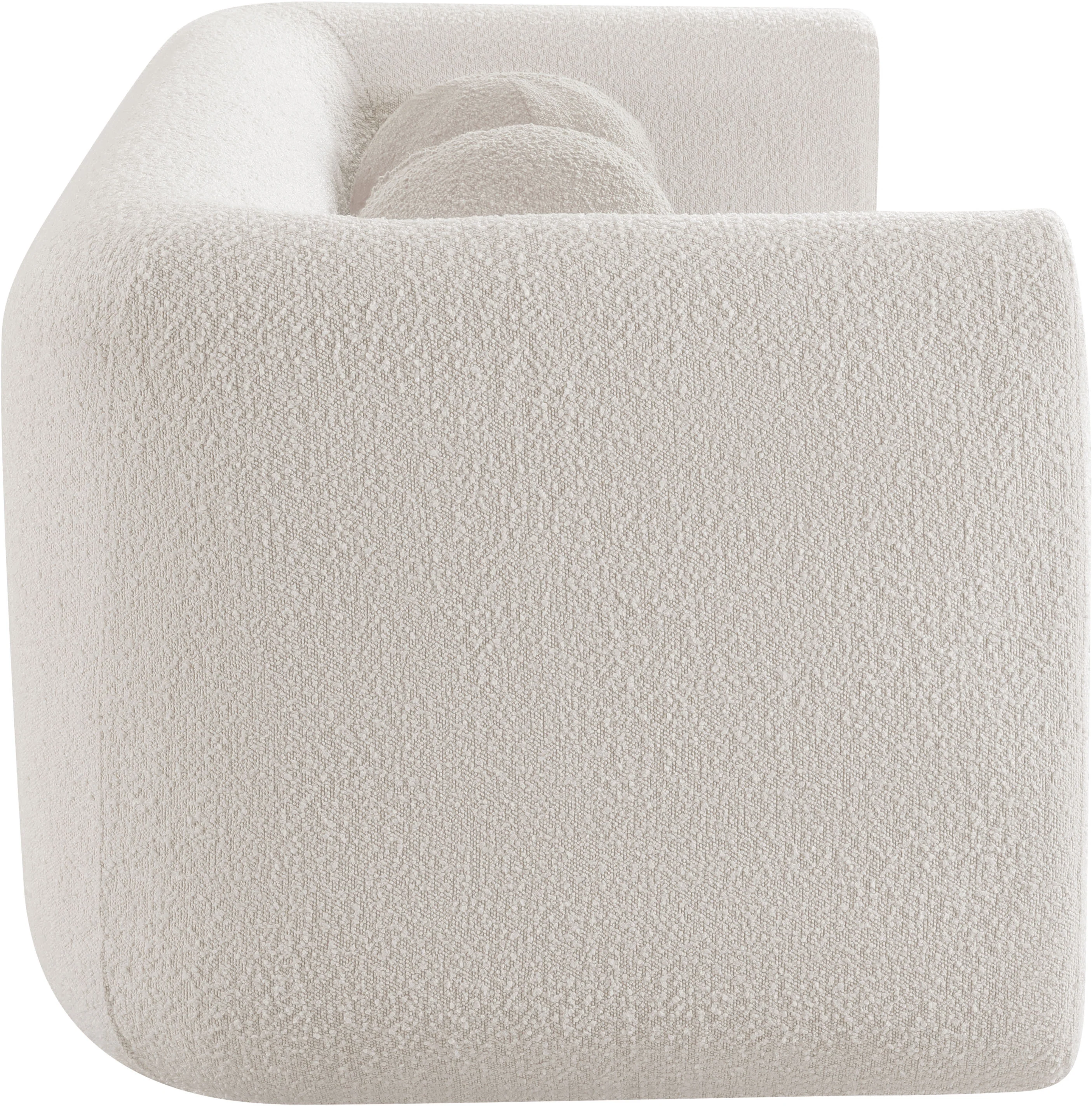 Siena Cream Boucle Fabric Loveseat L - Image 7