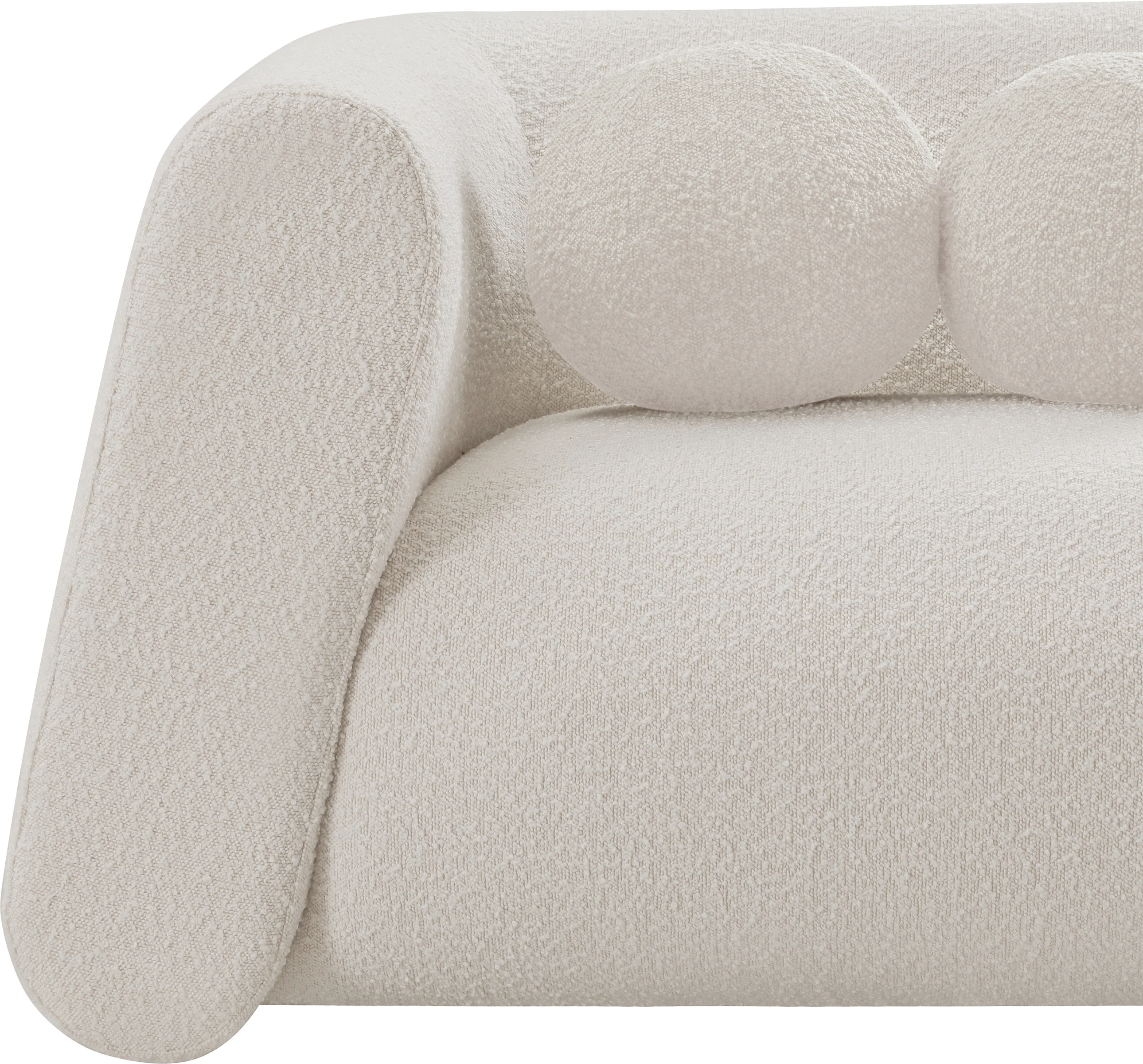 Siena Cream Boucle Fabric Loveseat L - Image 8