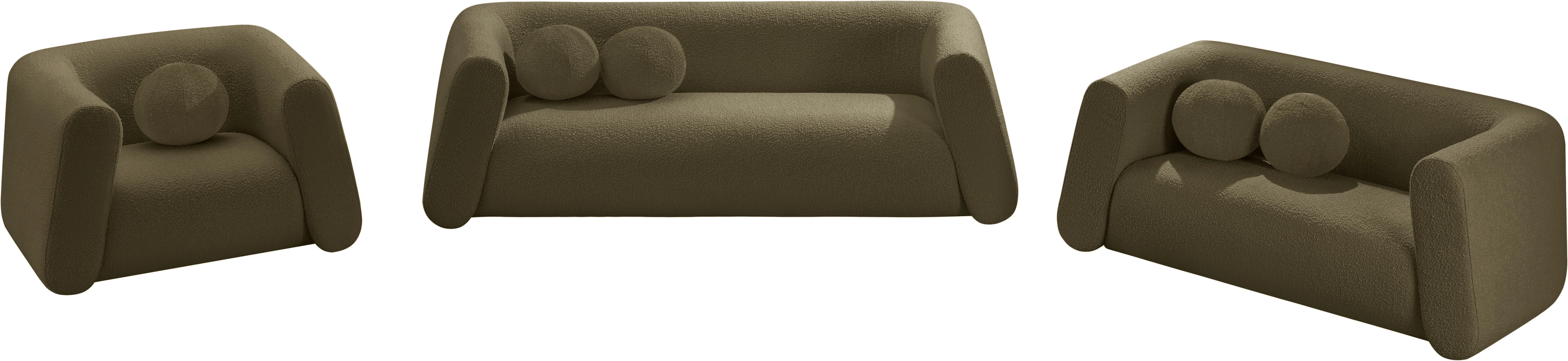 Siena Olive Boucle Fabric Chair C - Image 13