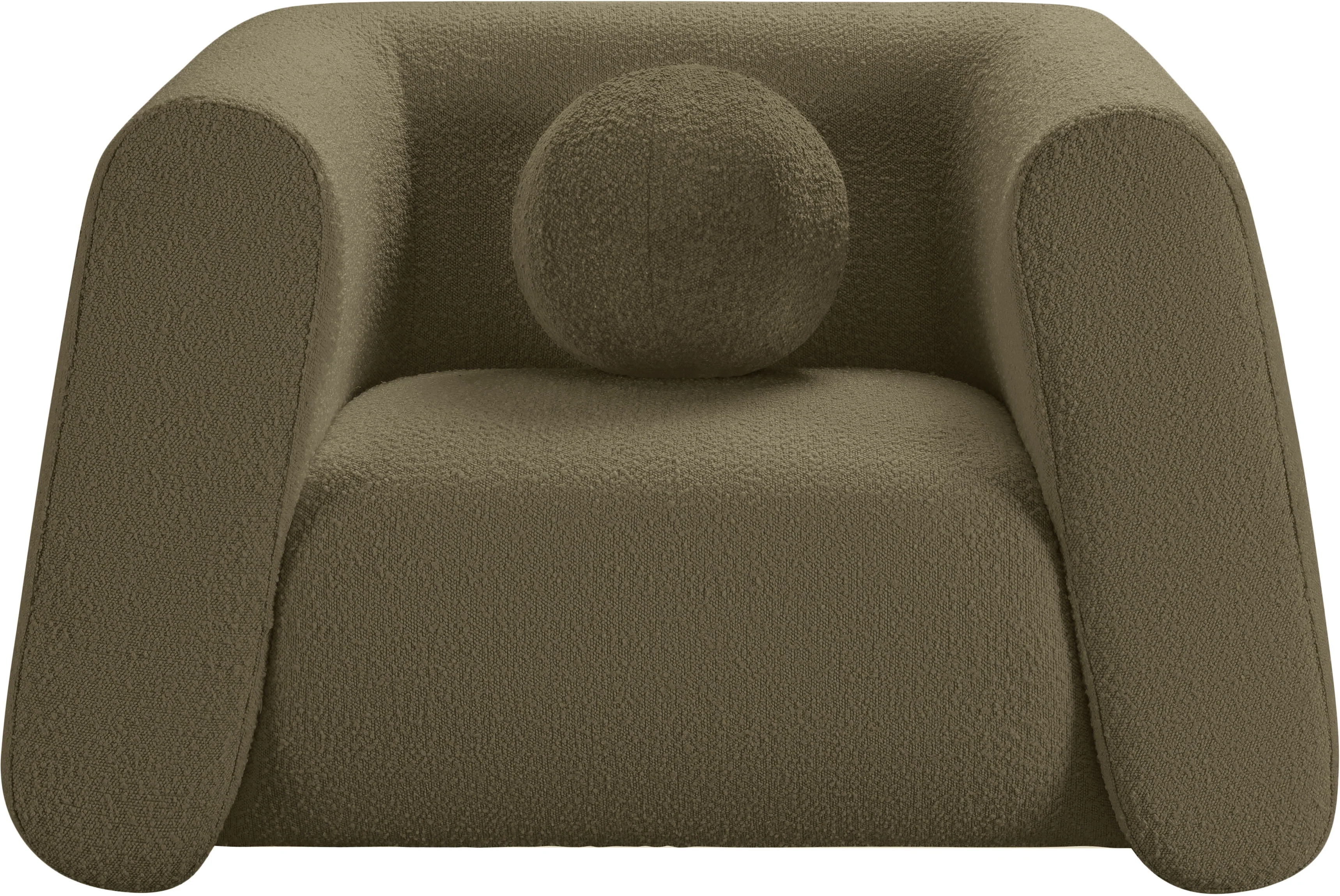 Siena Olive Boucle Fabric Chair C - Image 3