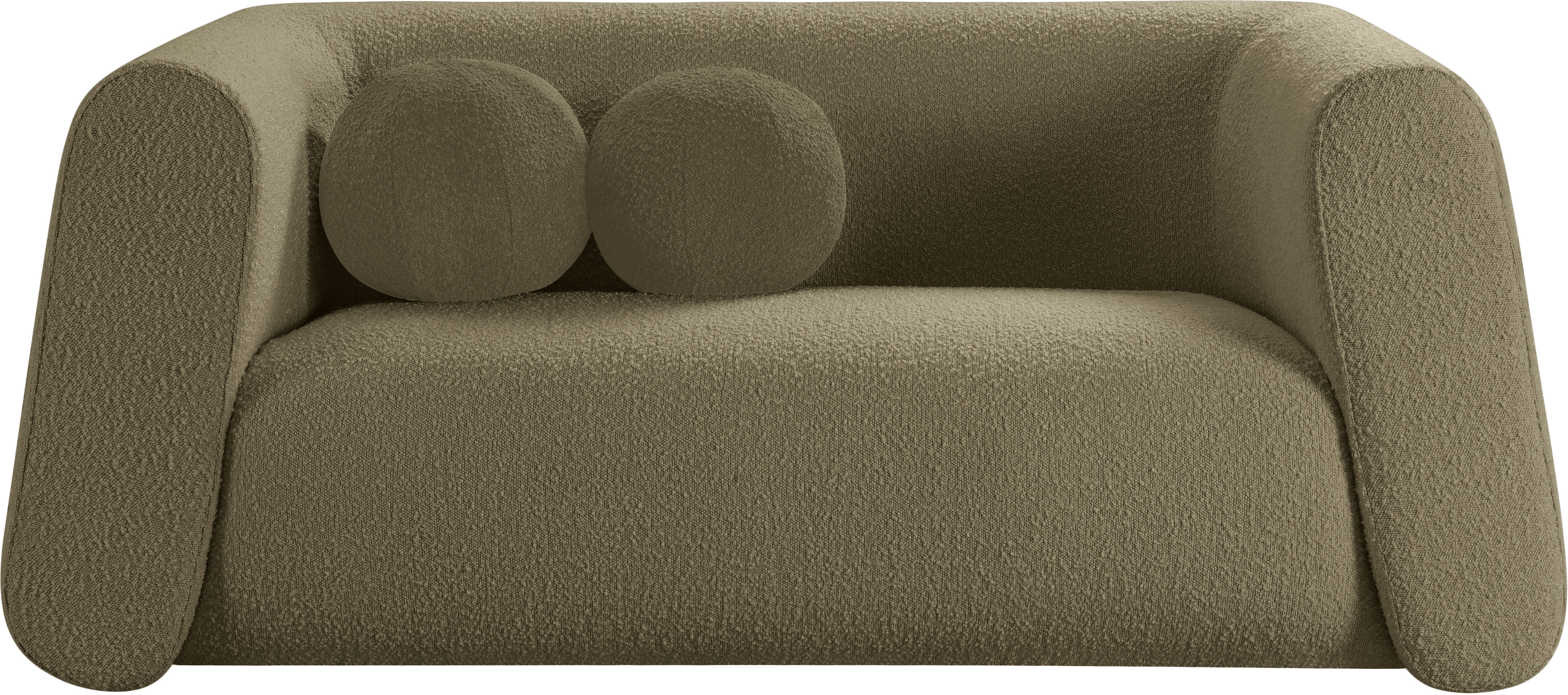 Siena Olive Boucle Fabric Loveseat L - Image 3