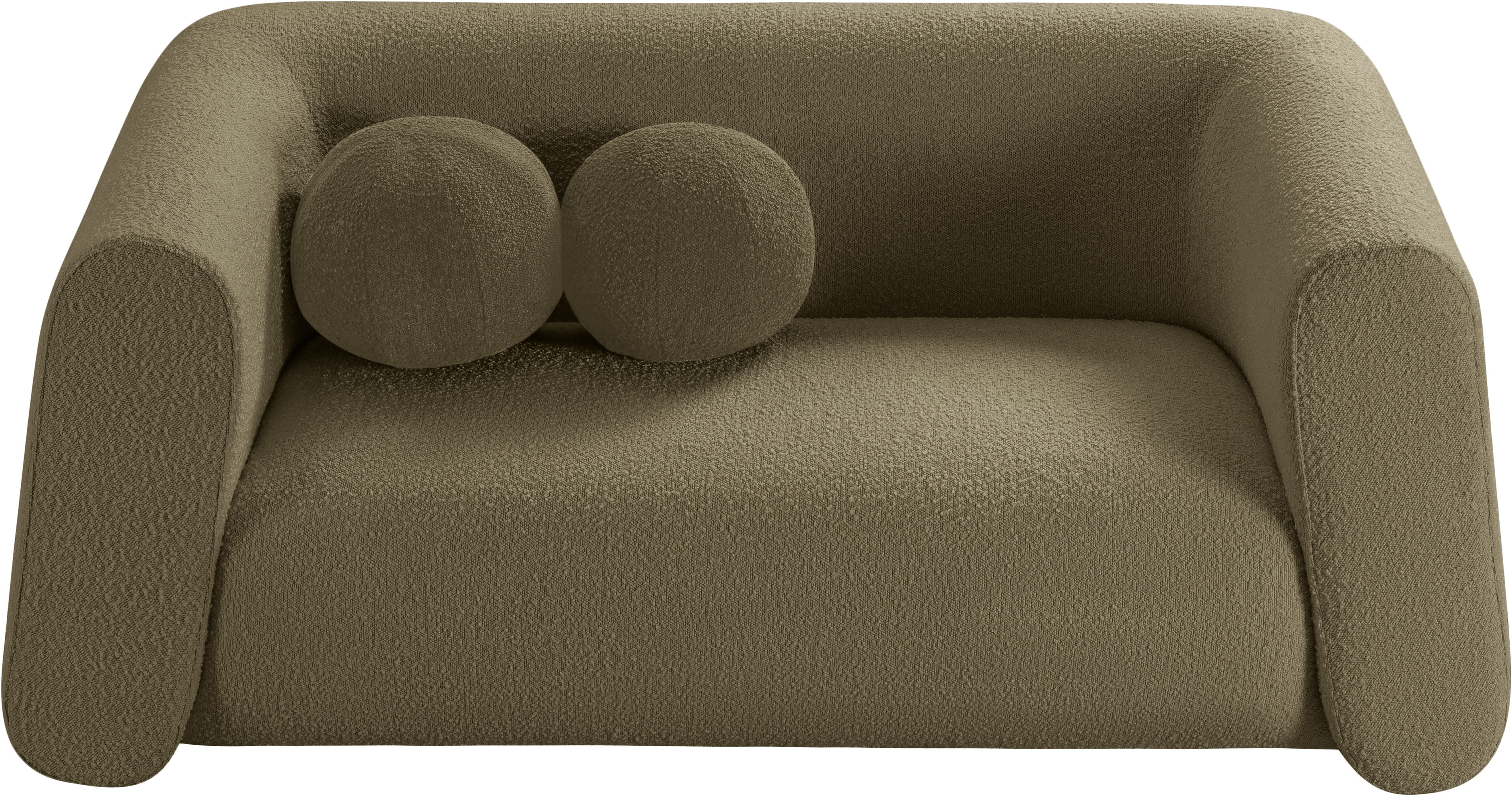 Siena Olive Boucle Fabric Loveseat L - Image 4