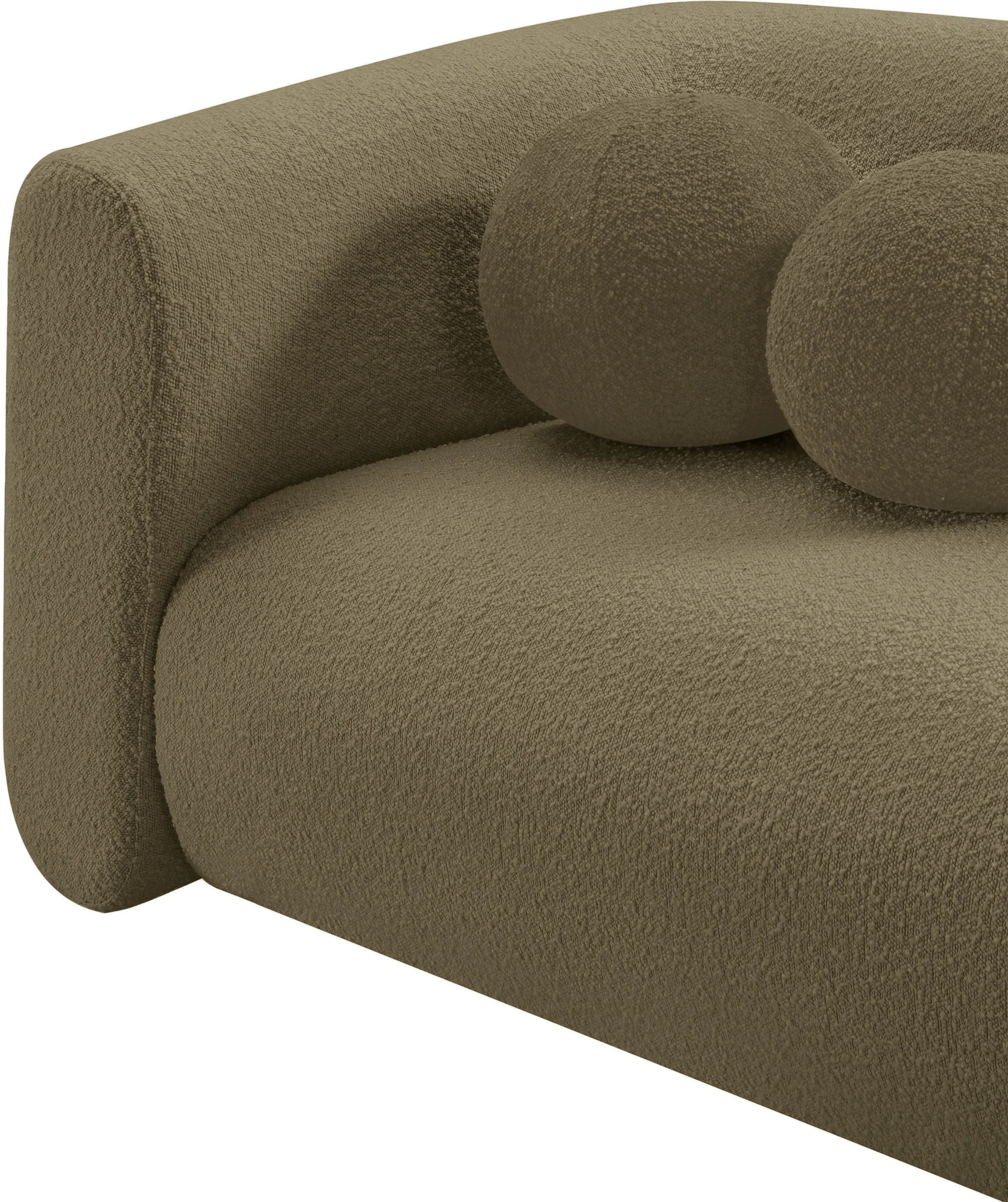 Siena Olive Boucle Fabric Loveseat L - Image 9