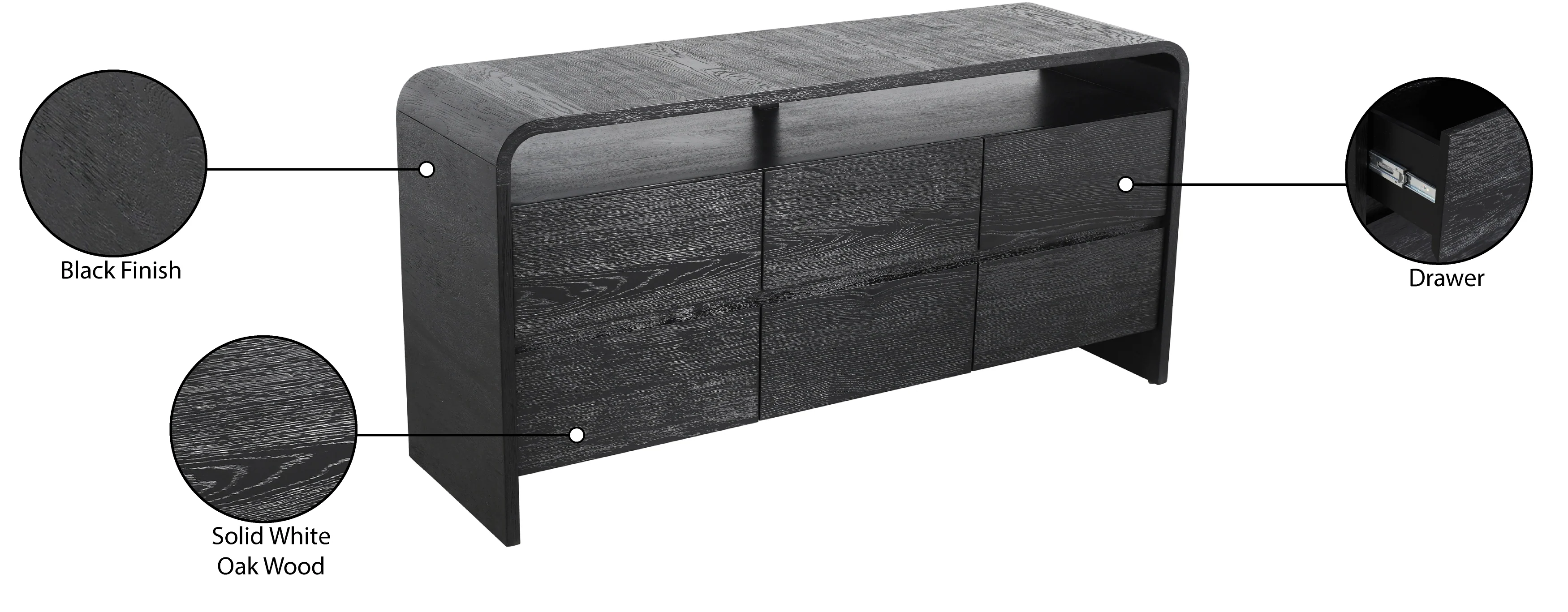 Tulip Black Dresser D - Image 8